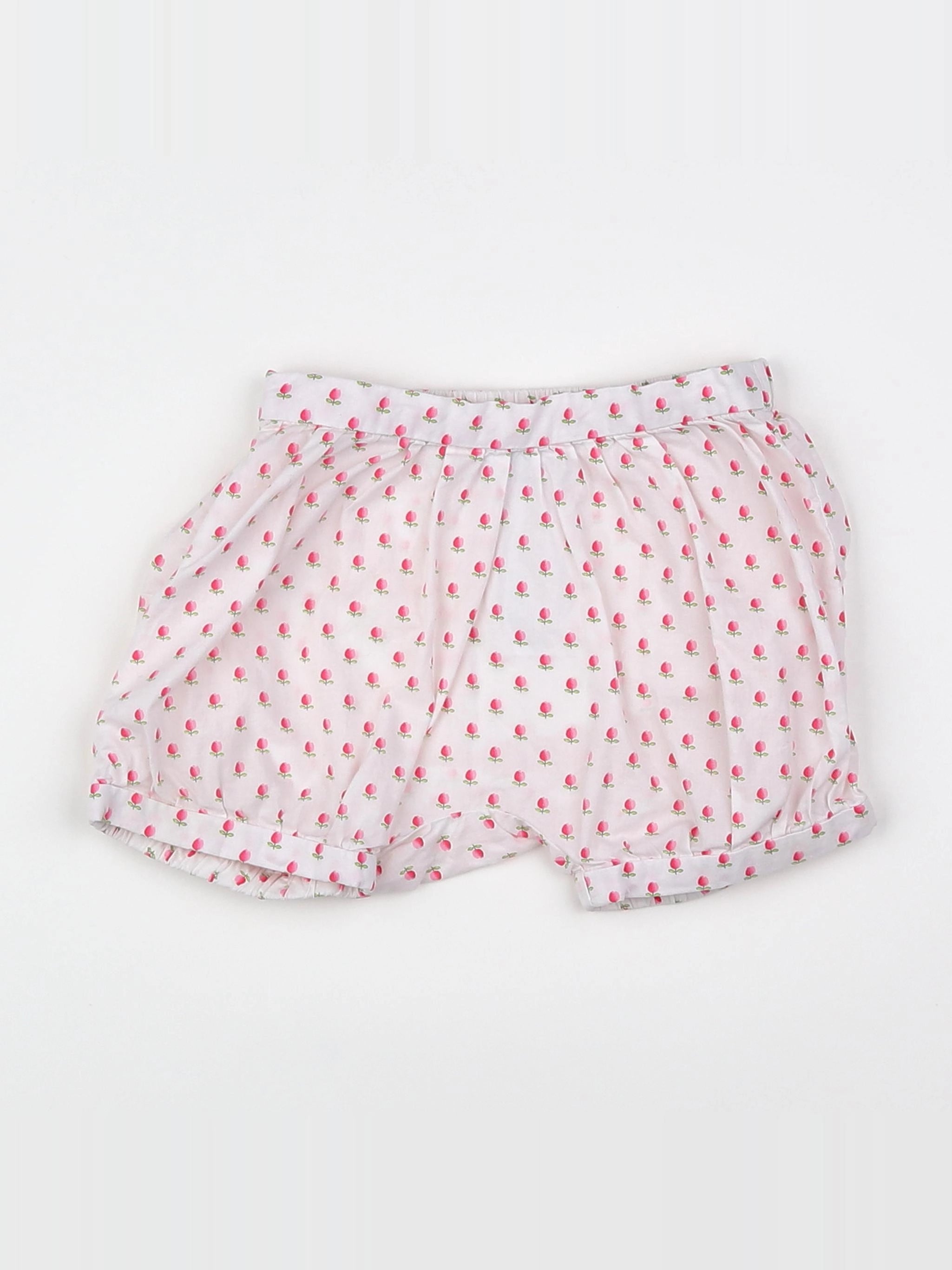 Jacadi - bloomer blanc, rose - 12 mois