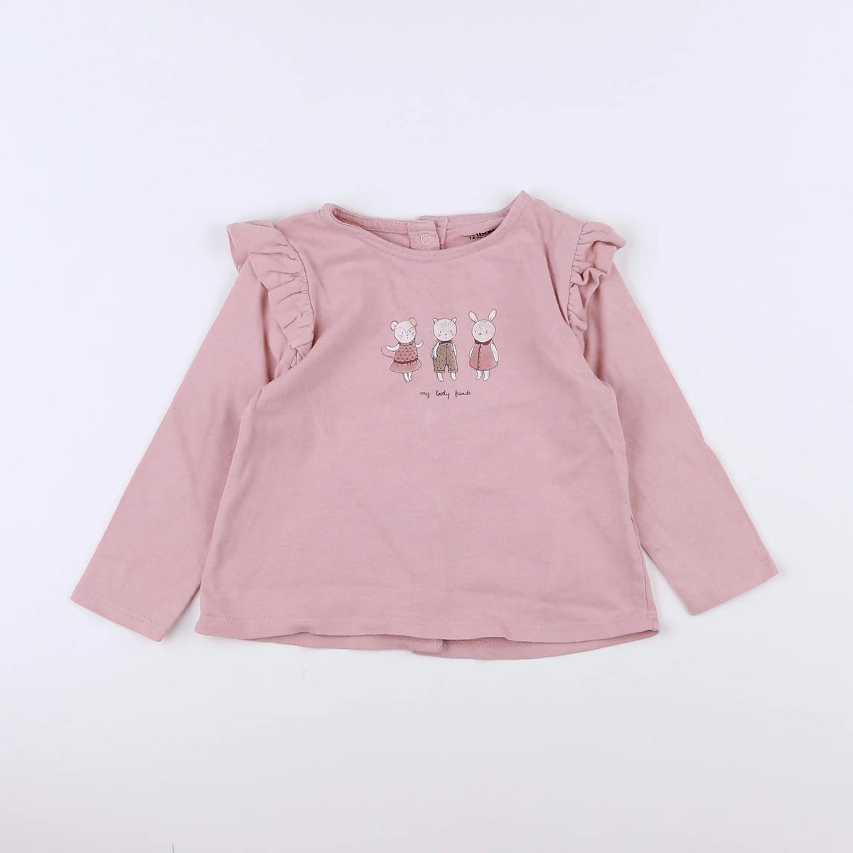 Vertbaudet - tee-shirt rose - 12 mois