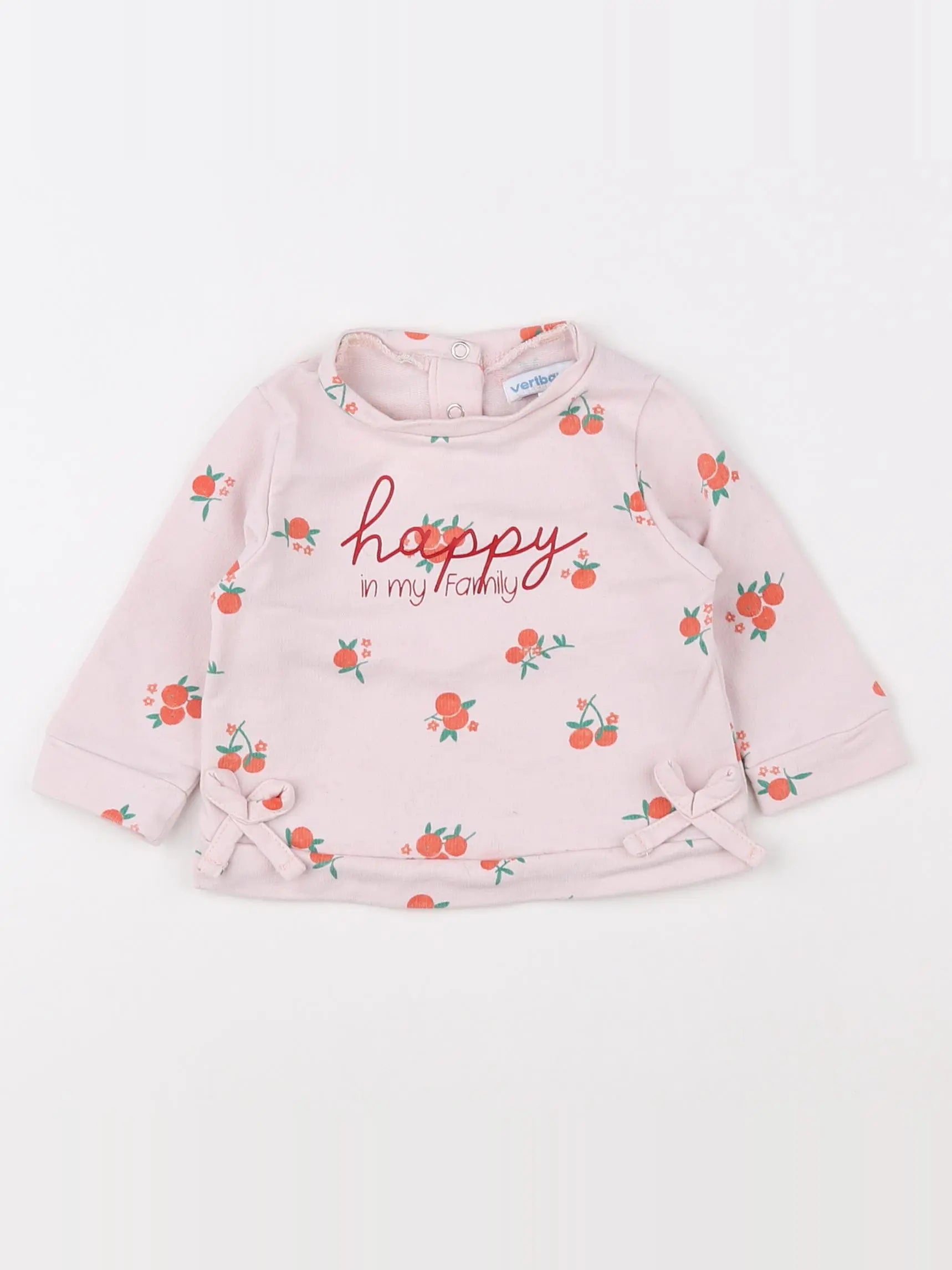 Vertbaudet - sweat rose - 3 mois
