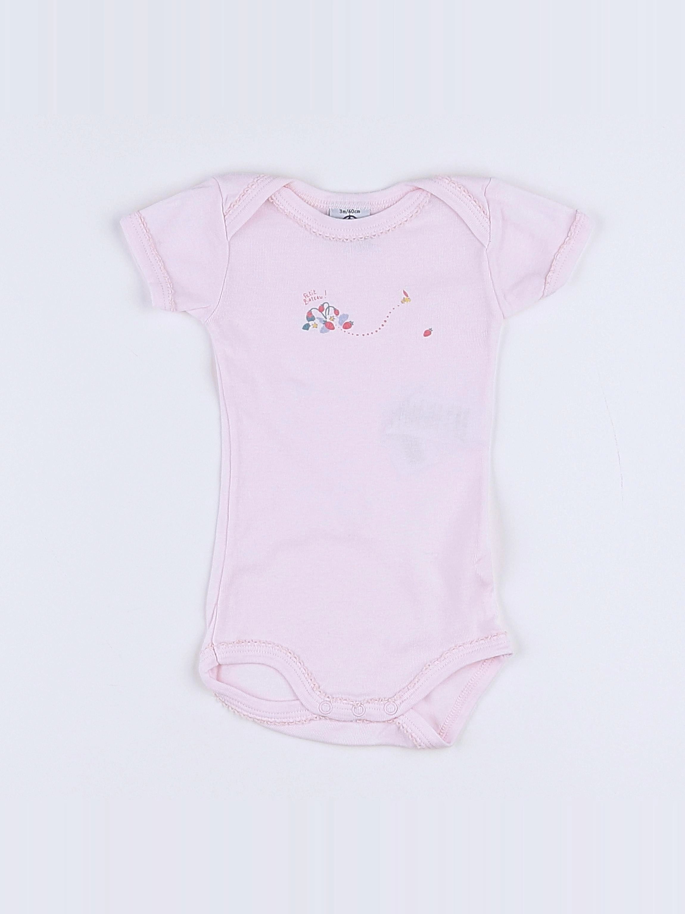 Petit Bateau - body rose - 3 mois