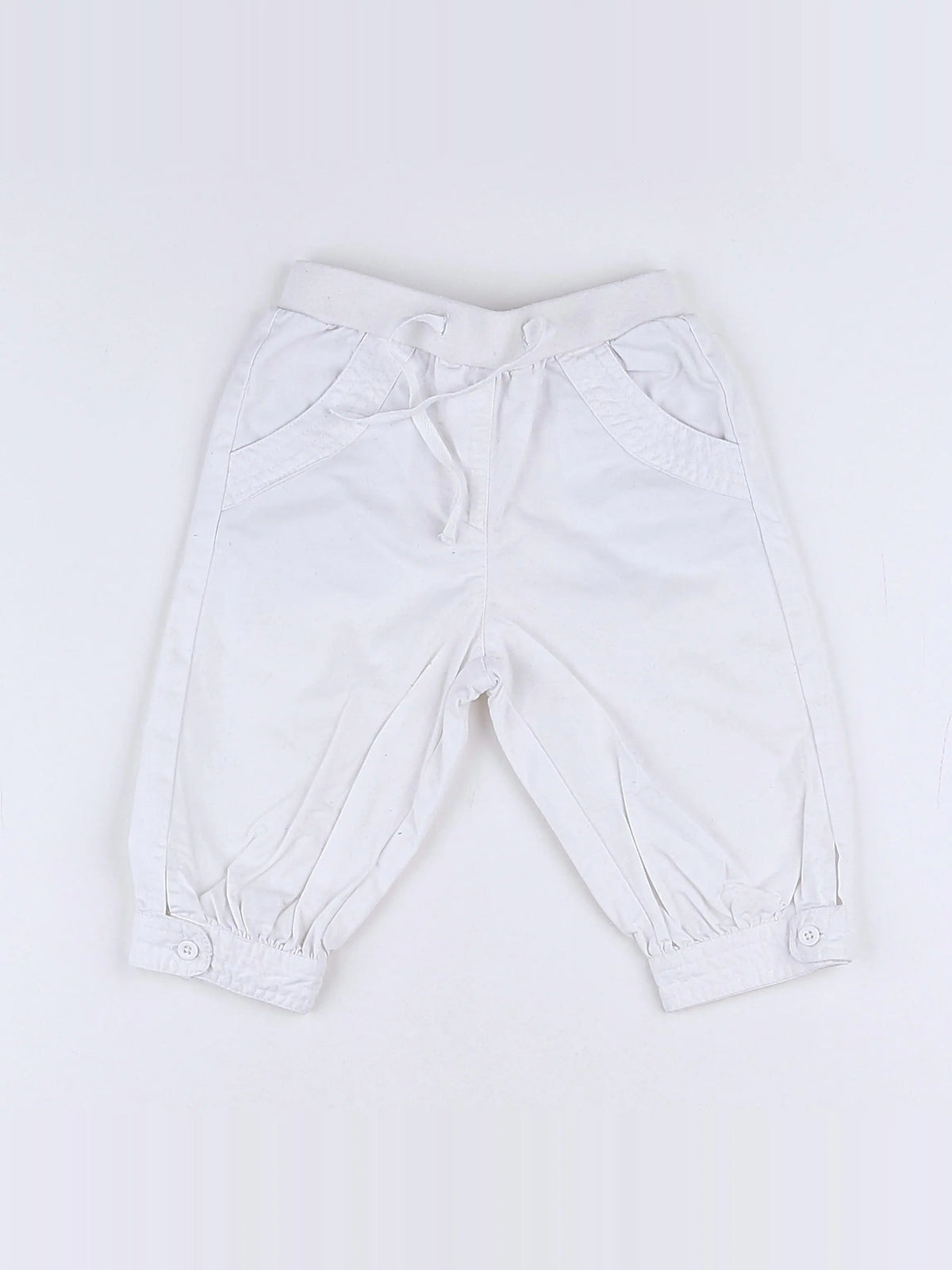 Vertbaudet - pantalon blanc - 9 mois