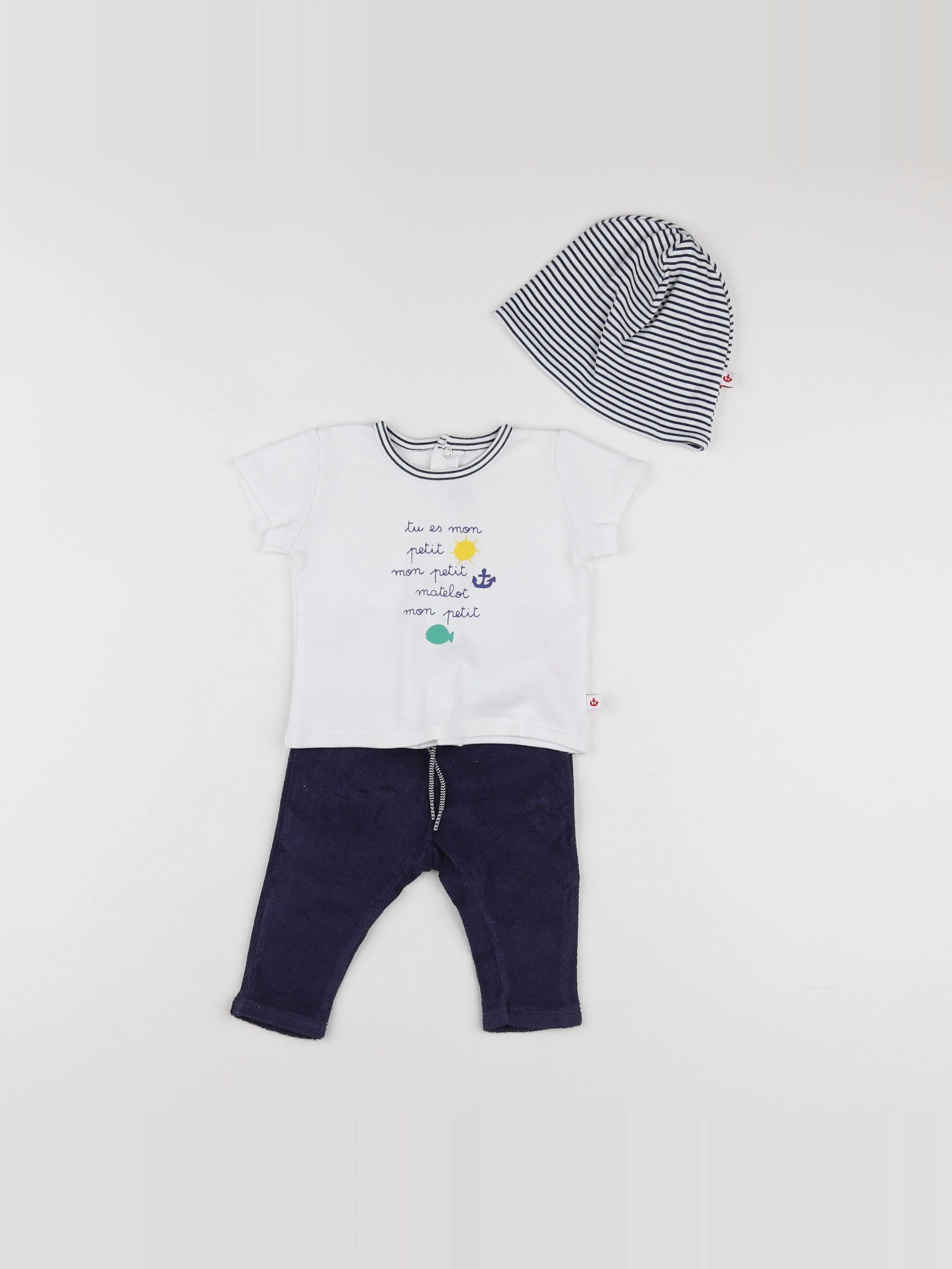 Absorba - ensemble blanc, bleu - 3 mois