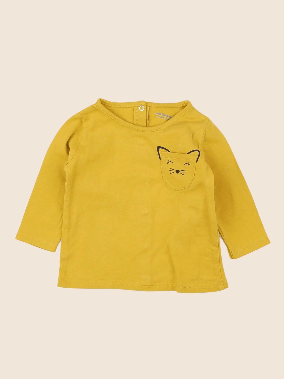 Vertbaudet - tee-shirt jaune - 3 mois