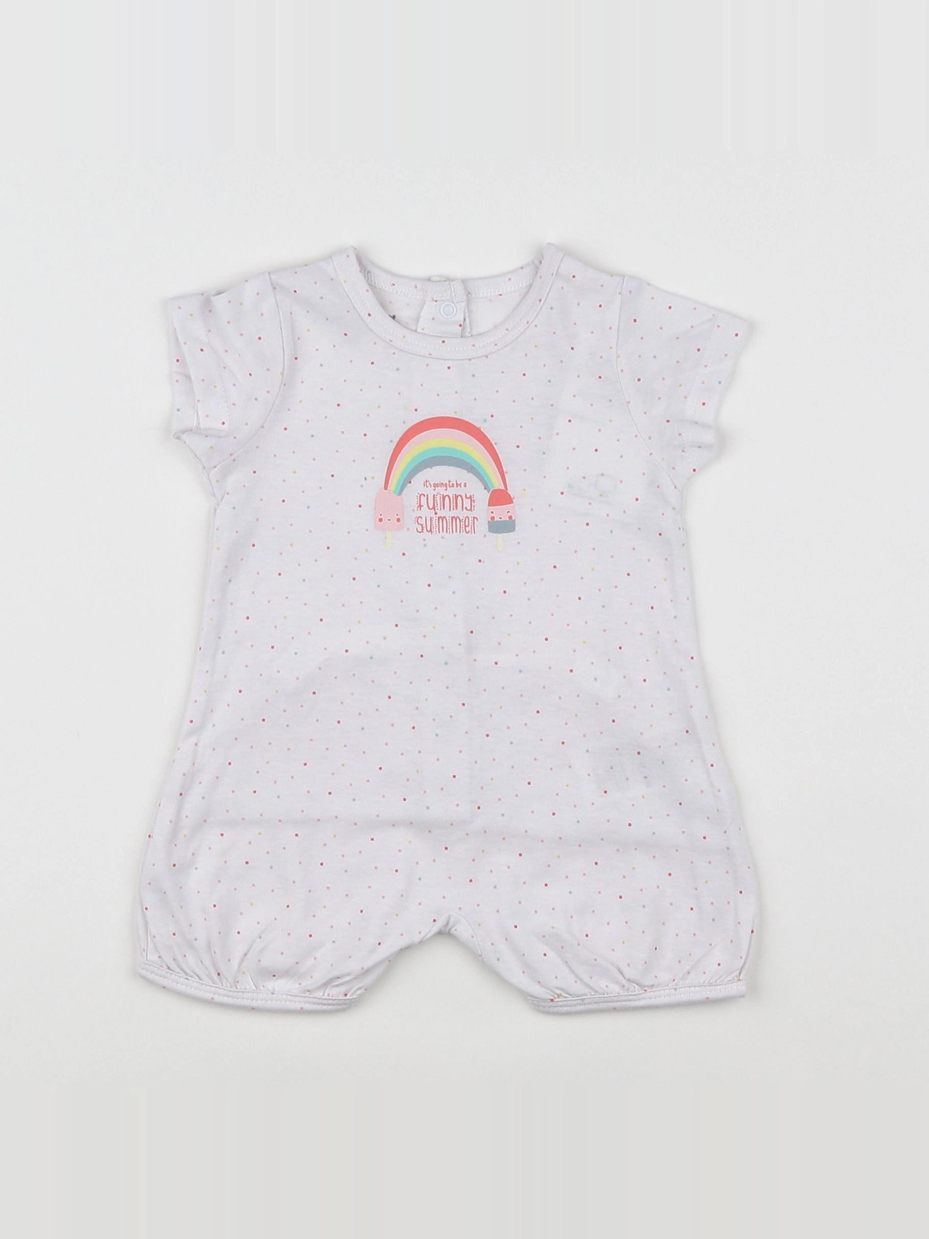 Vertbaudet - pyjama coton blanc - 3 mois