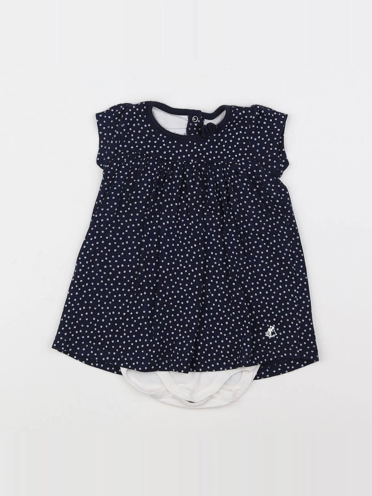Petit Bateau - body robe bleu, blanc - 6 mois