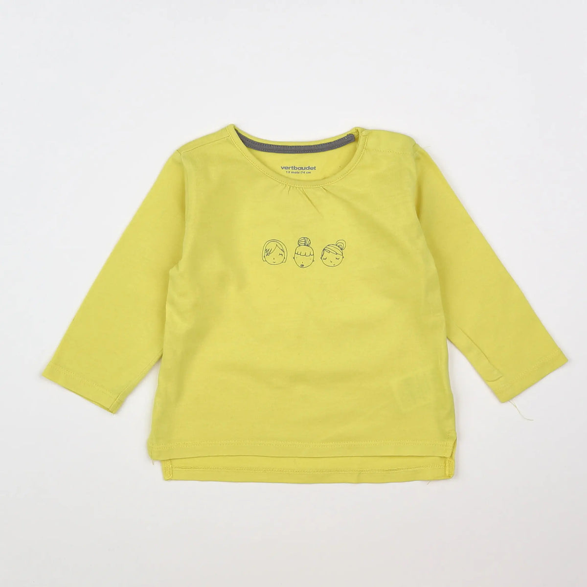 Vertbaudet - tee-shirt jaune - 12 mois