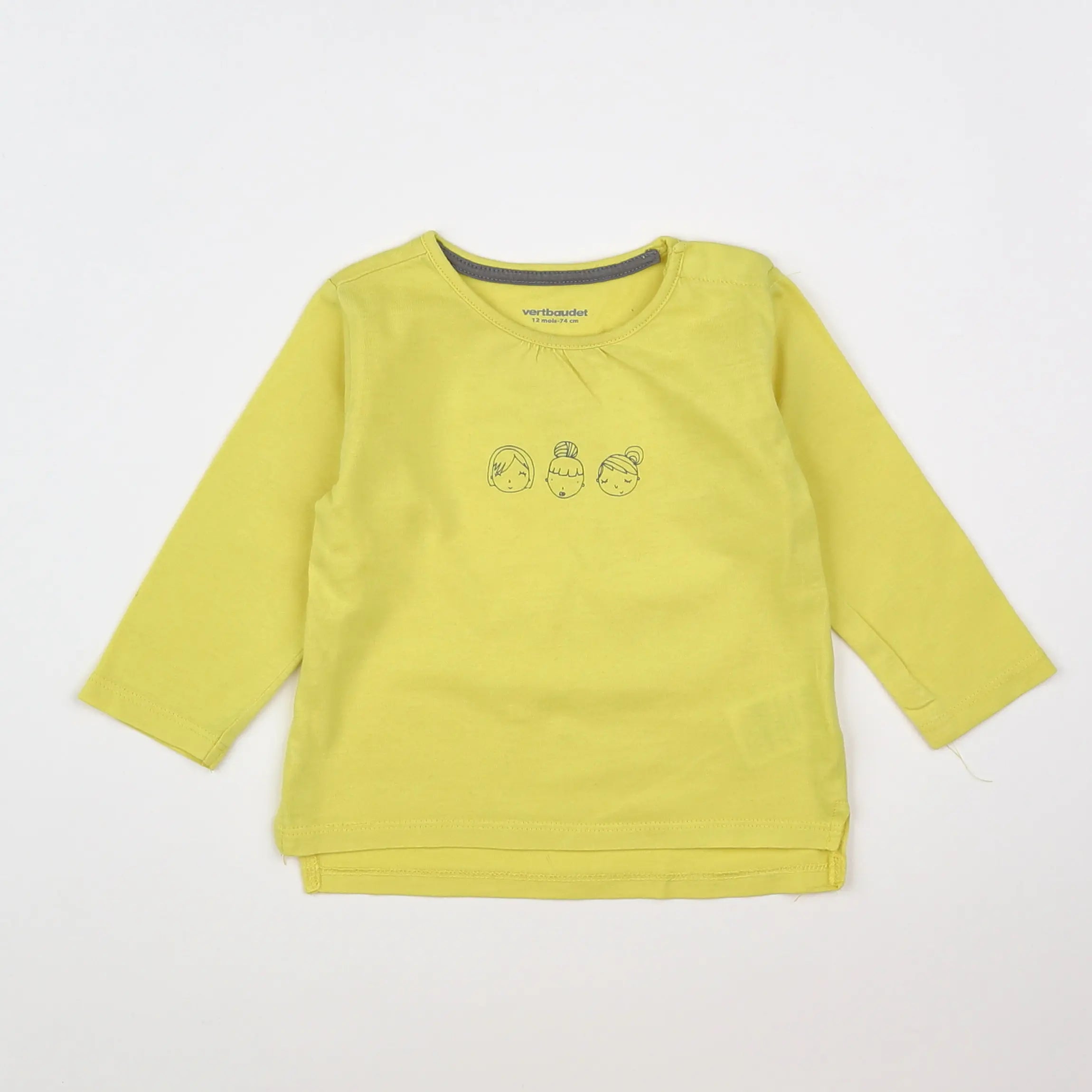 Vertbaudet - tee-shirt jaune - 12 mois