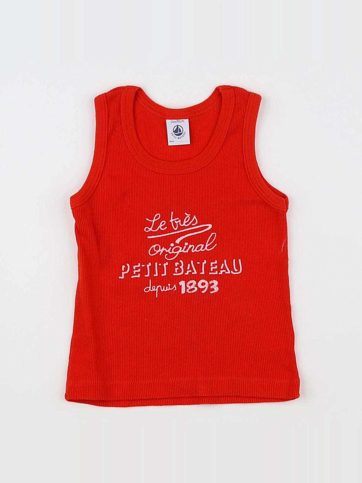 Petit Bateau - maillot de corps rouge - 12 mois