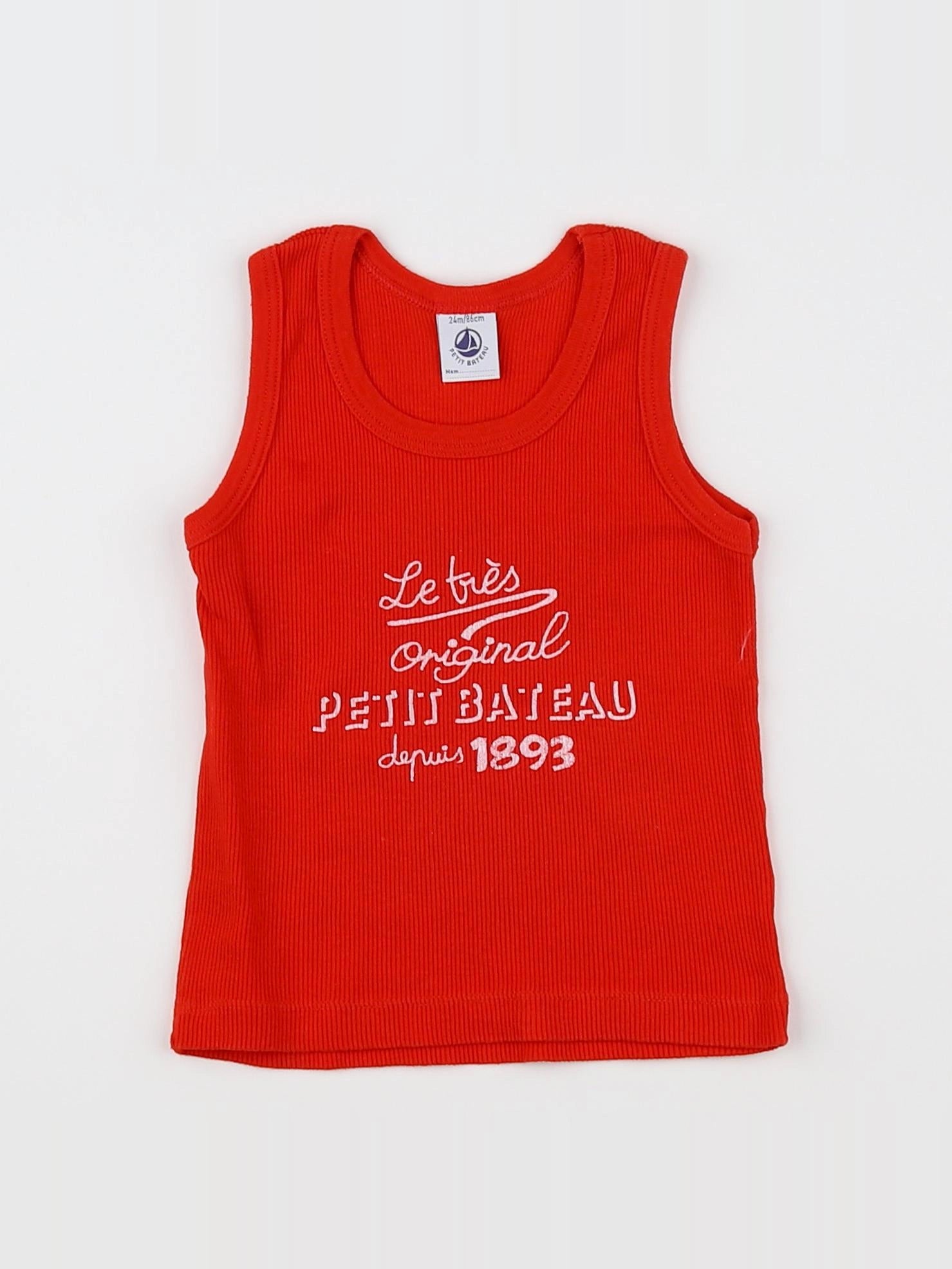 Petit Bateau - maillot de corps rouge - 12 mois