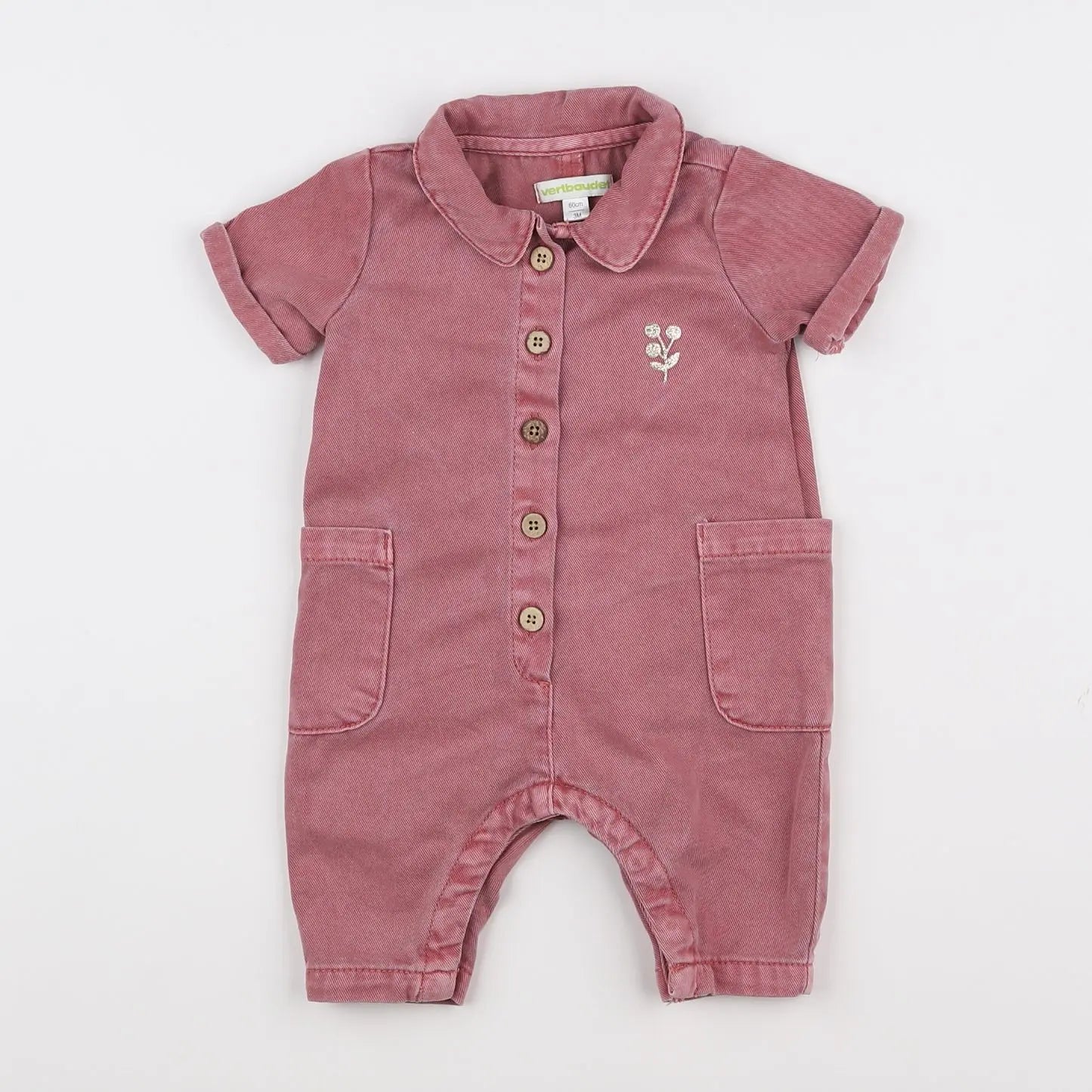 Vertbaudet - combinaison rose - 3 mois