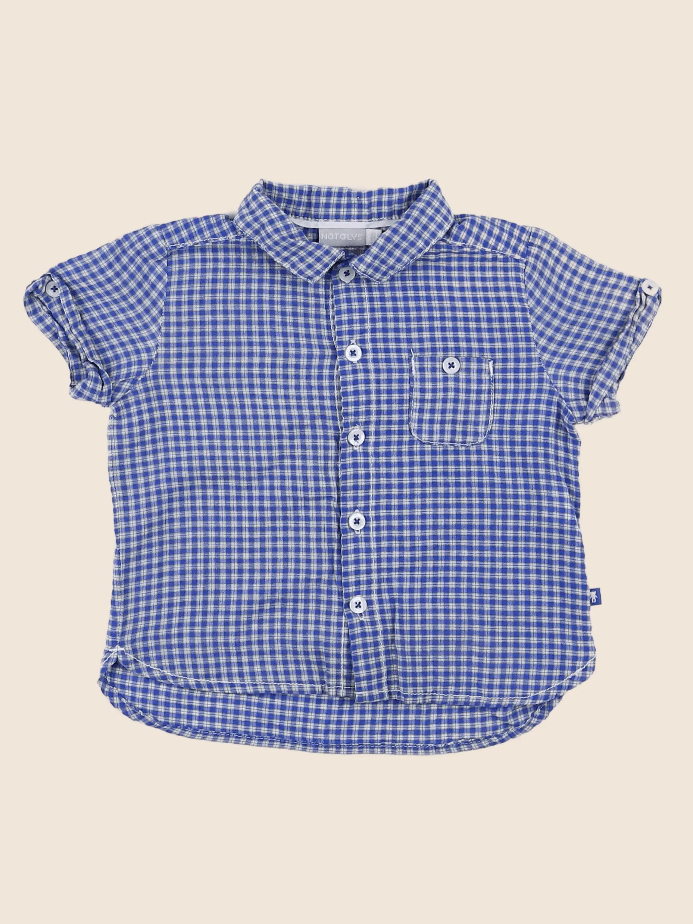 Natalys - chemise bleu - 9 mois