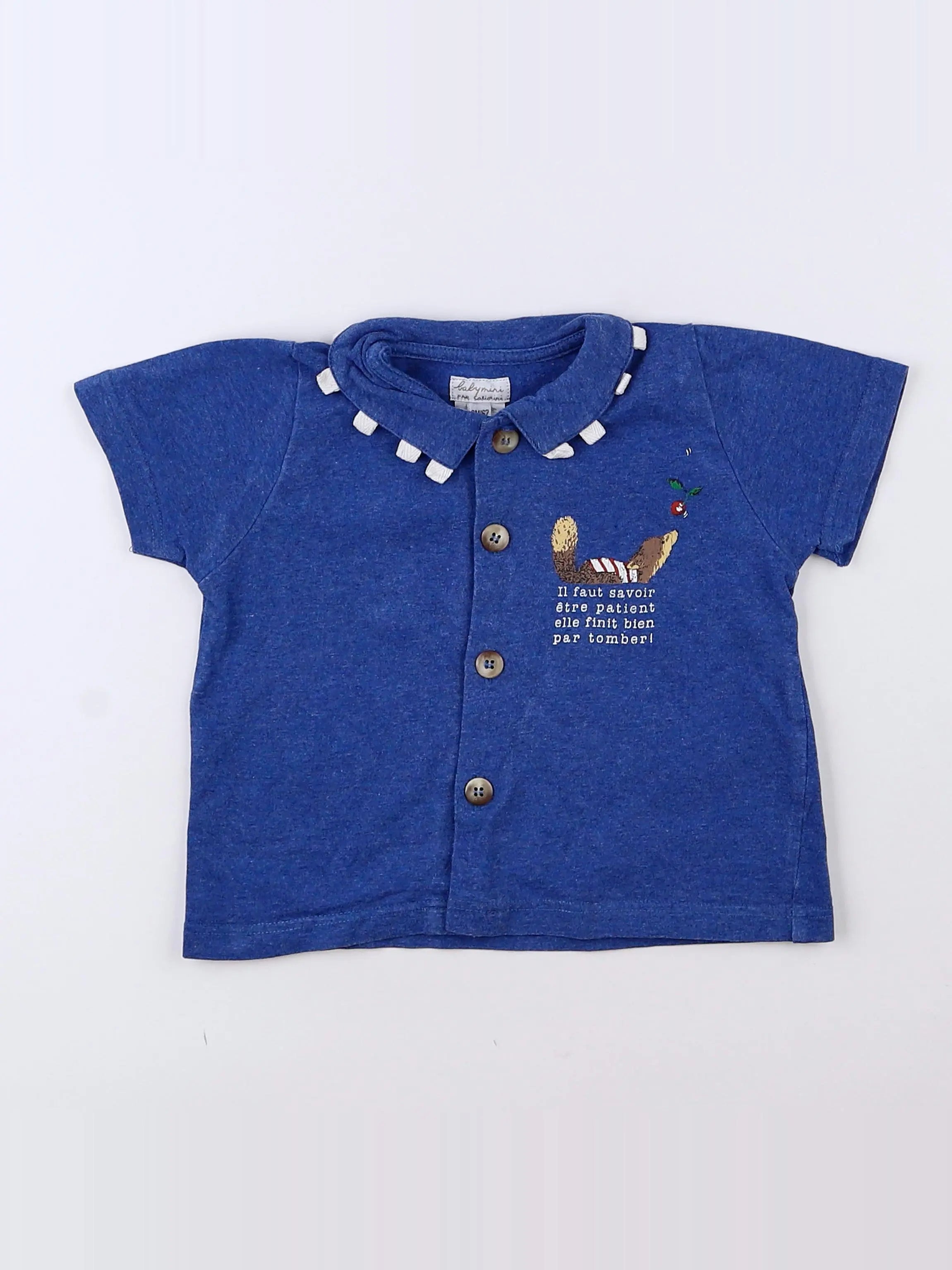 Catimini - polo bleu - 6 mois