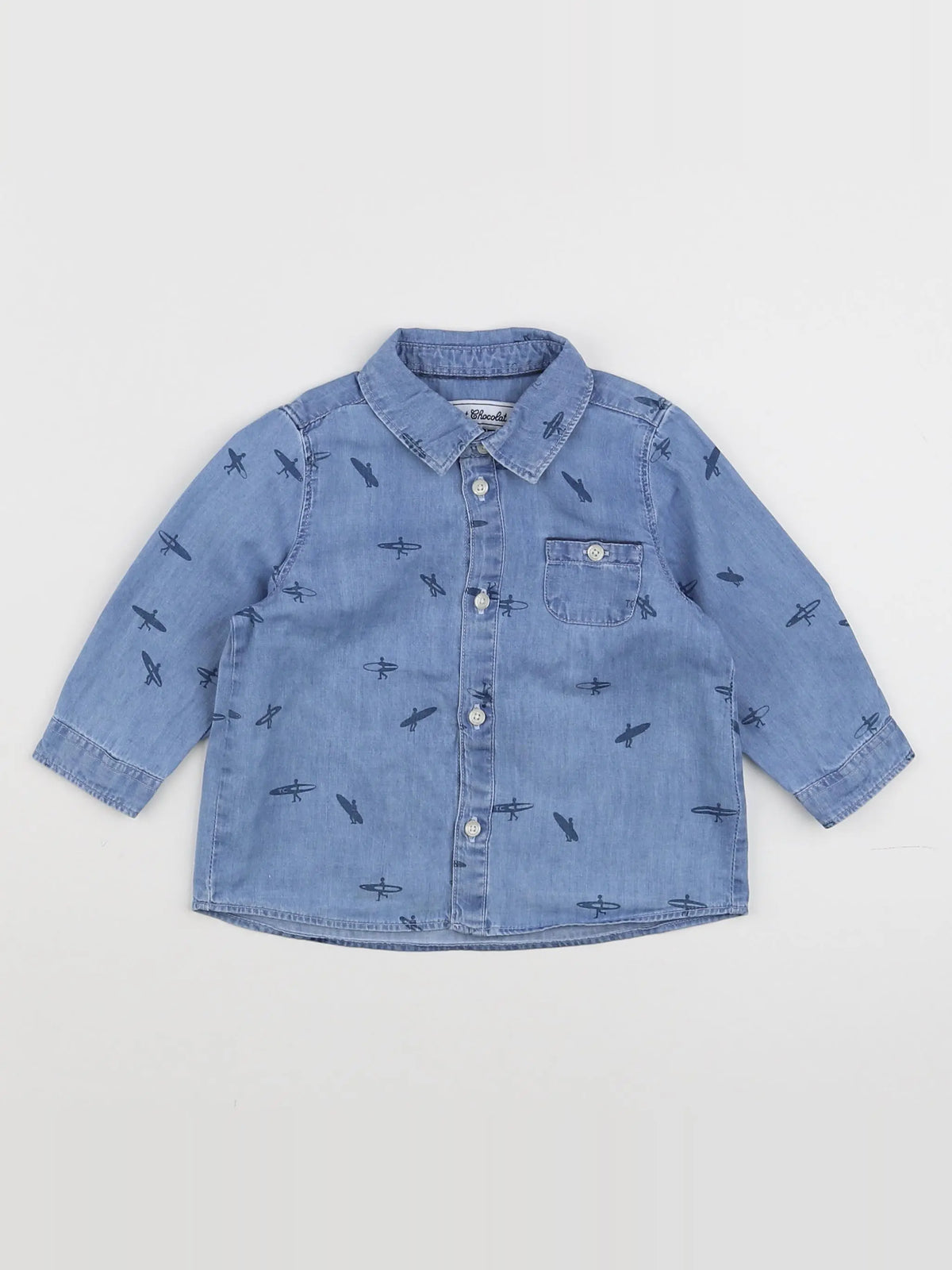 Tartine & Chocolat - chemise bleu - 12 mois