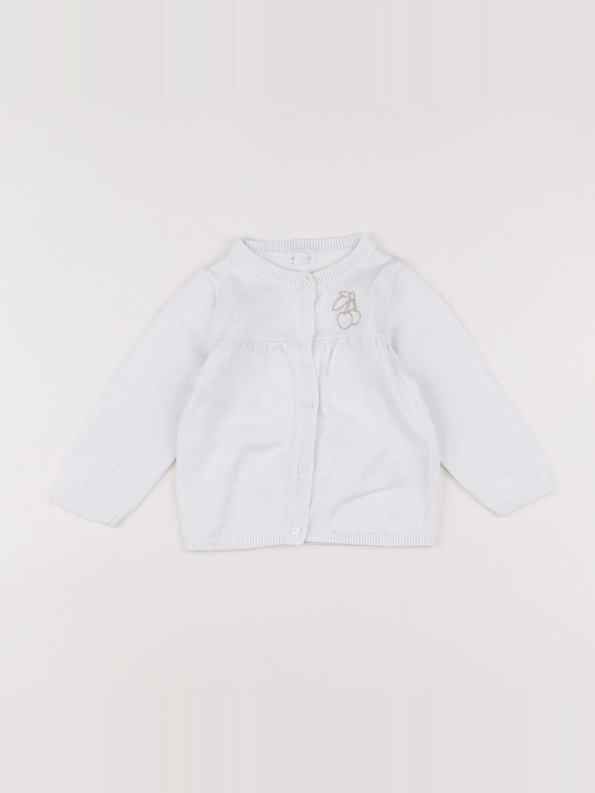Vertbaudet - gilet blanc - 9 mois
