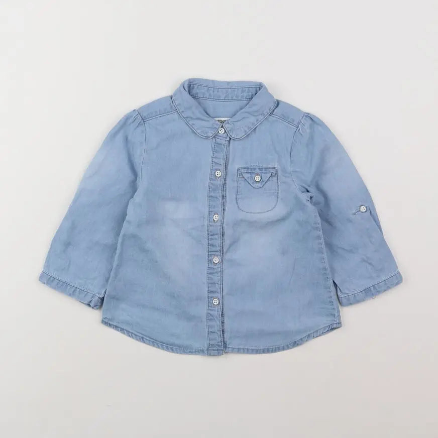 Vertbaudet - chemise bleu - 12 mois