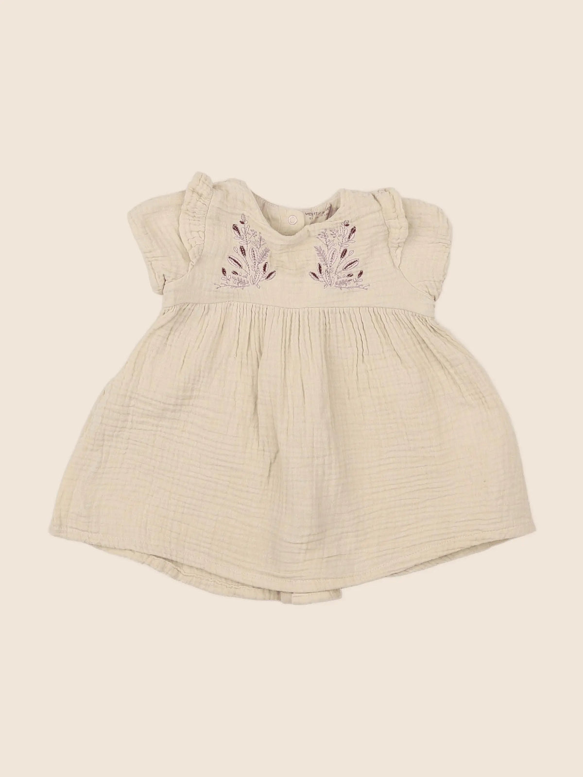 Vertbaudet - robe beige - 6 mois