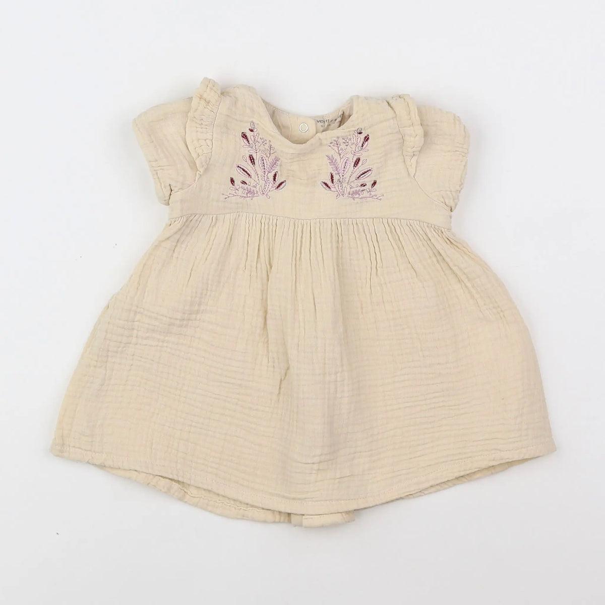 Vertbaudet - robe beige - 6 mois