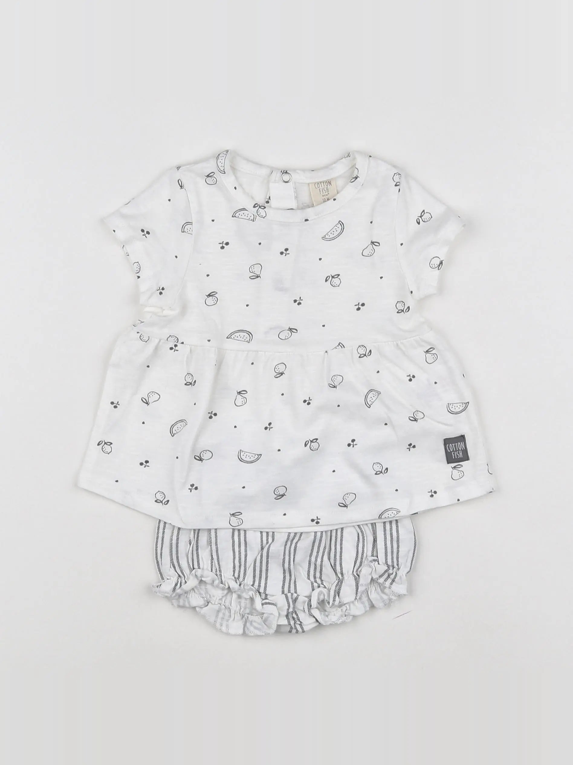 Cotton Fish - ensemble gris - 12 mois