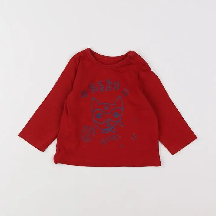 Vertbaudet - tee-shirt rouge - 3 mois