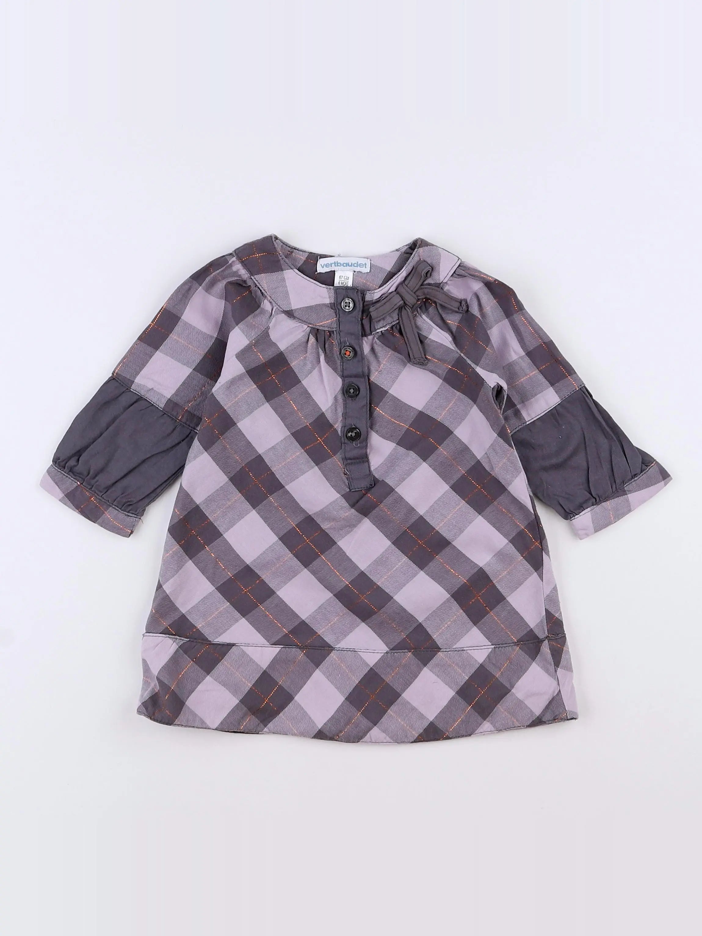 Vertbaudet - robe gris - 6 mois