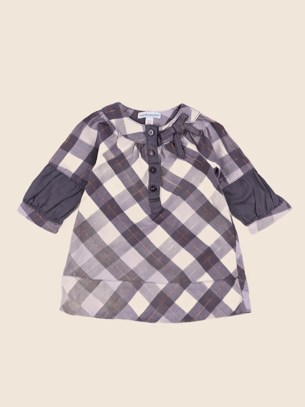 Vertbaudet - robe gris - 6 mois