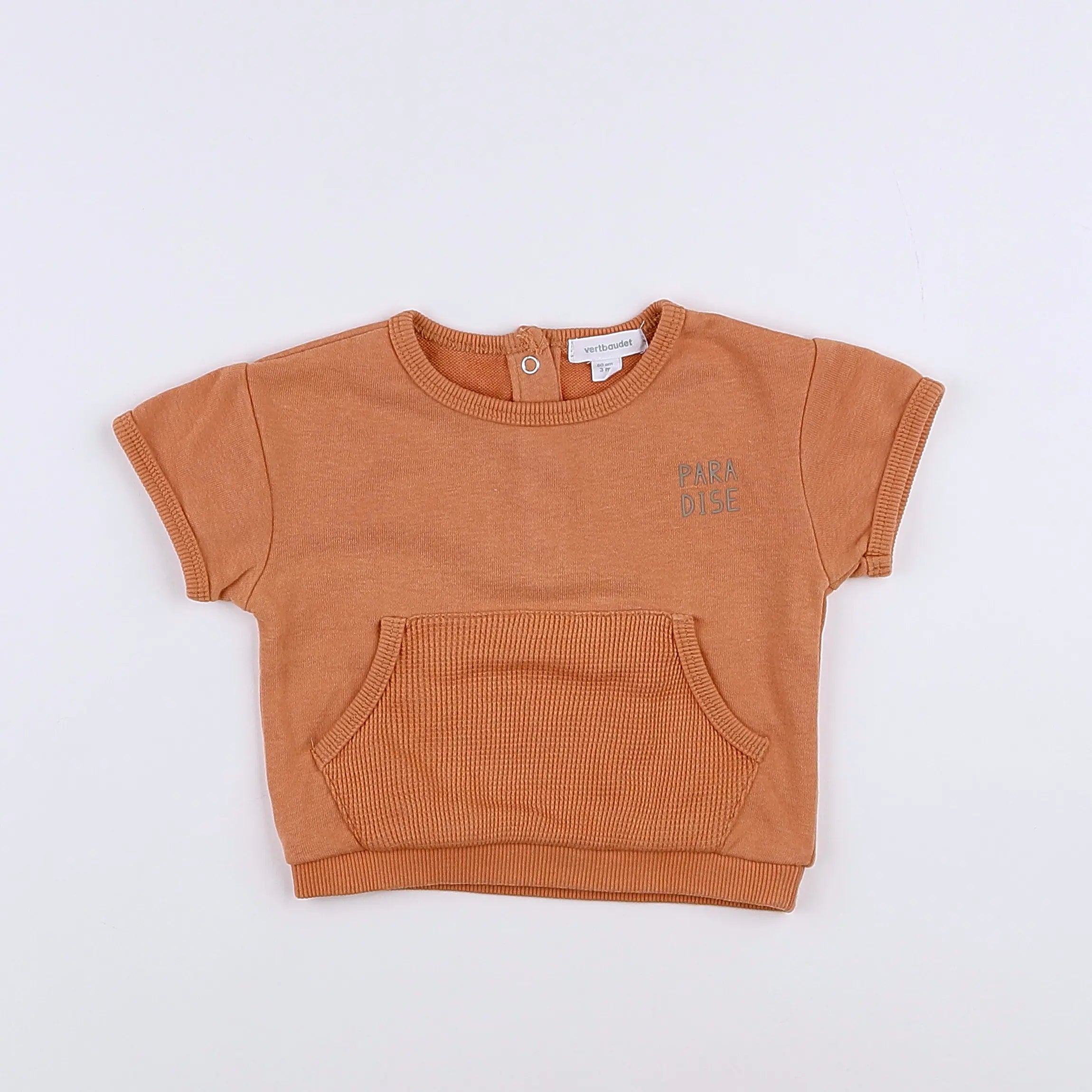 Vertbaudet - sweat marron - 3 mois