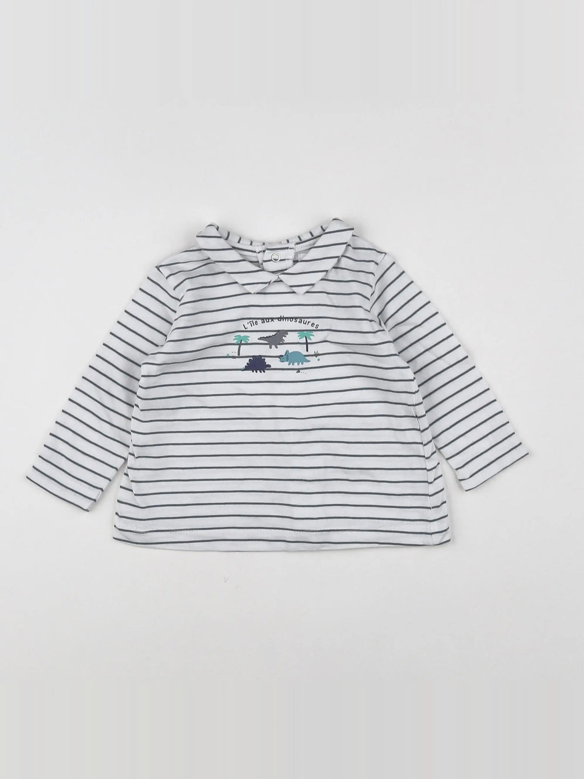 Boutchou - tee-shirt bleu, blanc - 6 mois