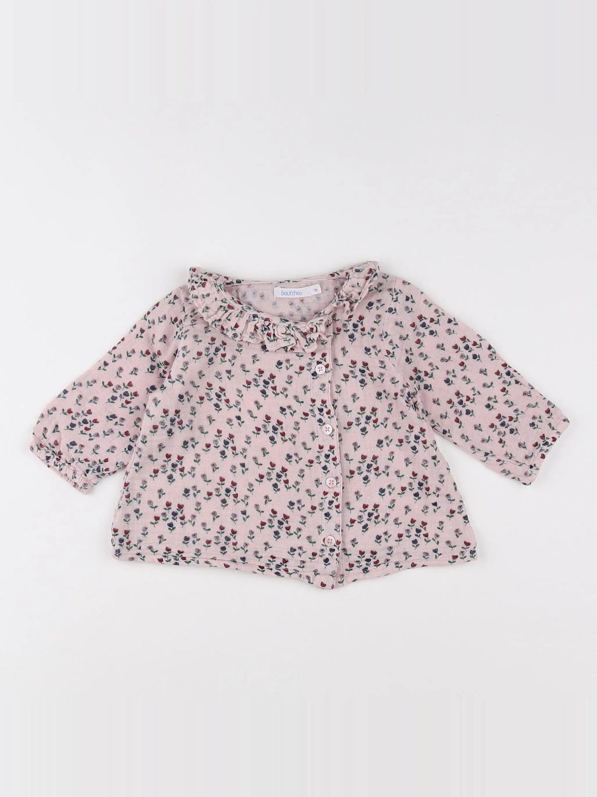 Boutchou - blouse rose, vert - 3 mois