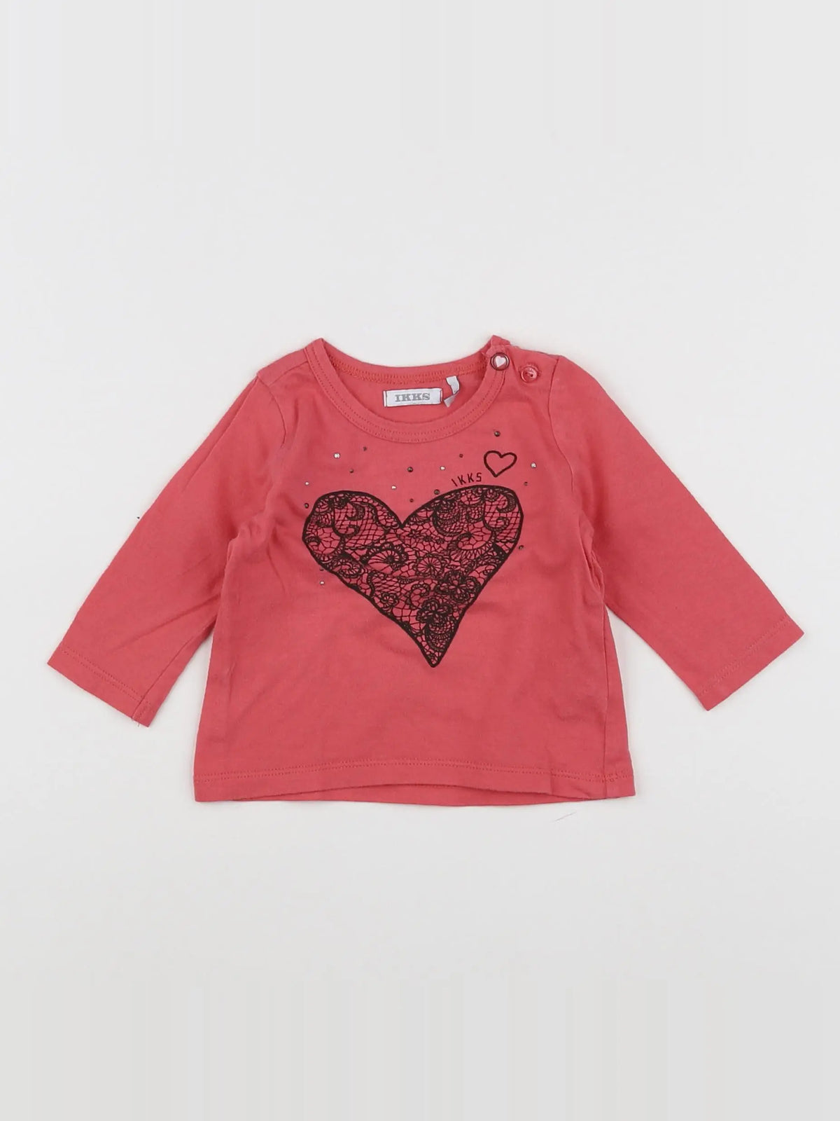 IKKS - tee-shirt rose, noir - 3 mois