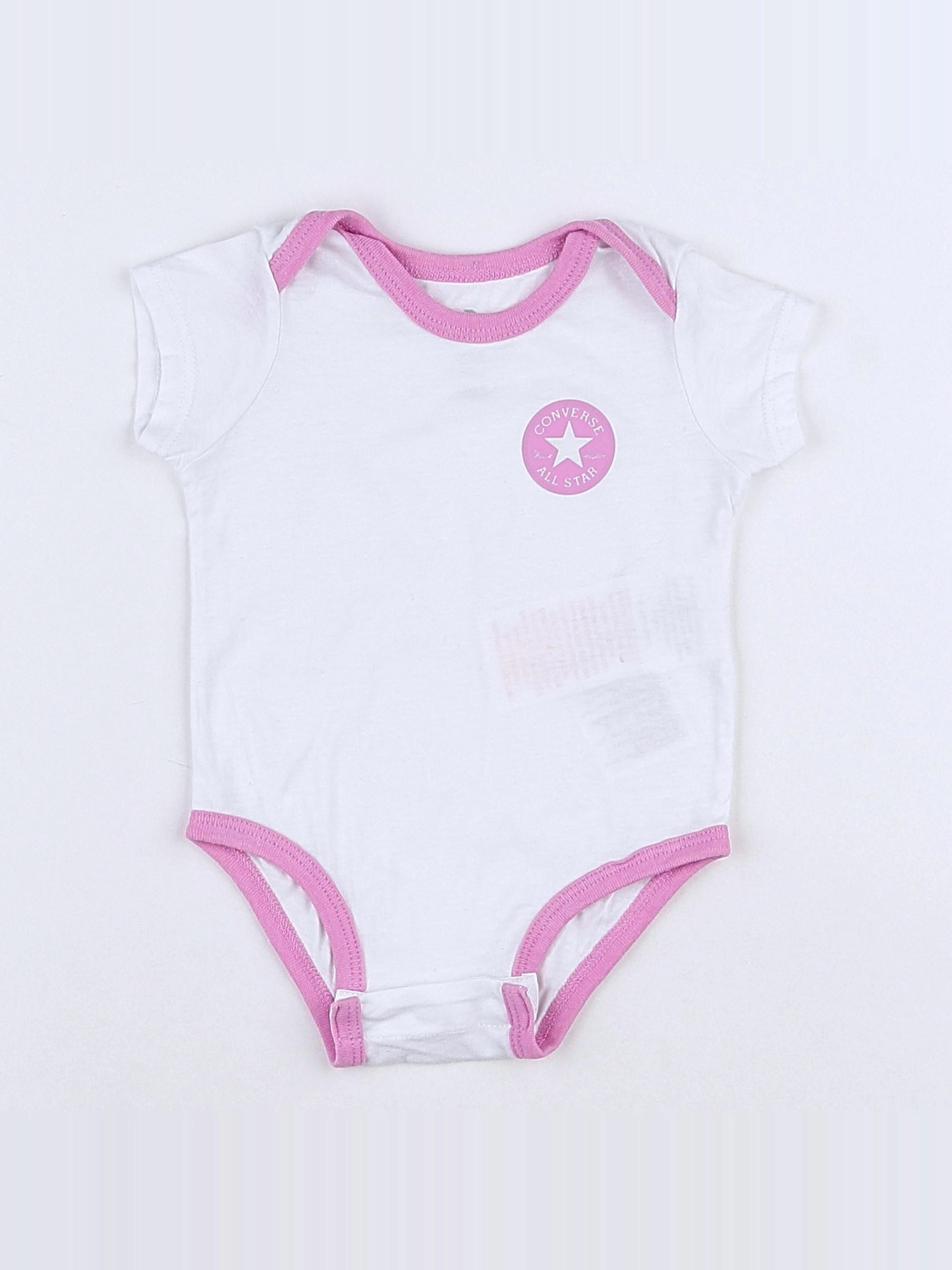 Converse - body blanc, rose - 3 mois