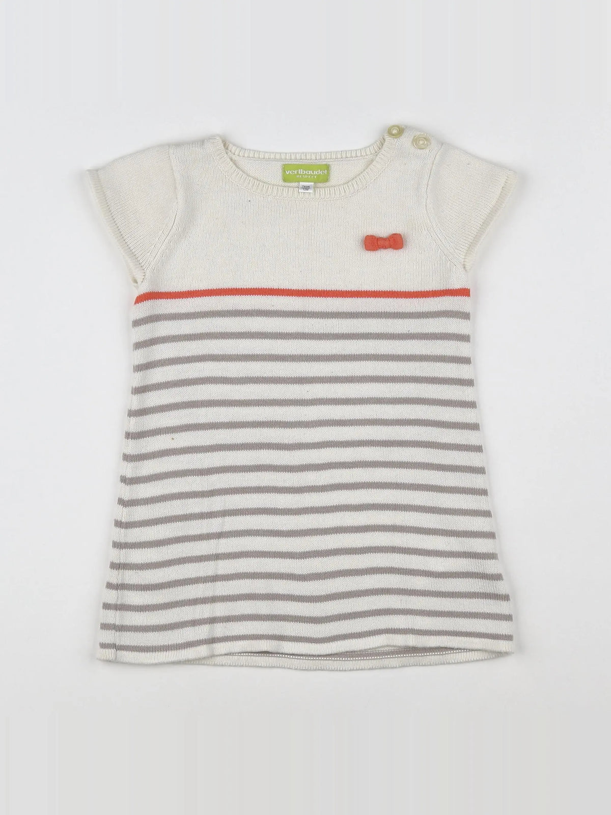 Vertbaudet - robe blanc, rose - 12 mois