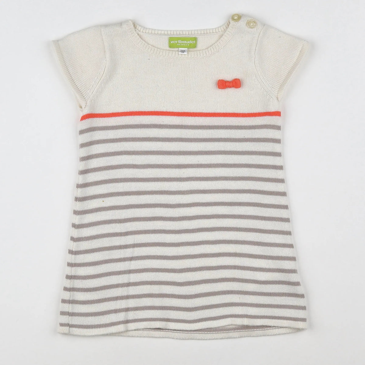 Vertbaudet - robe blanc, rose - 12 mois