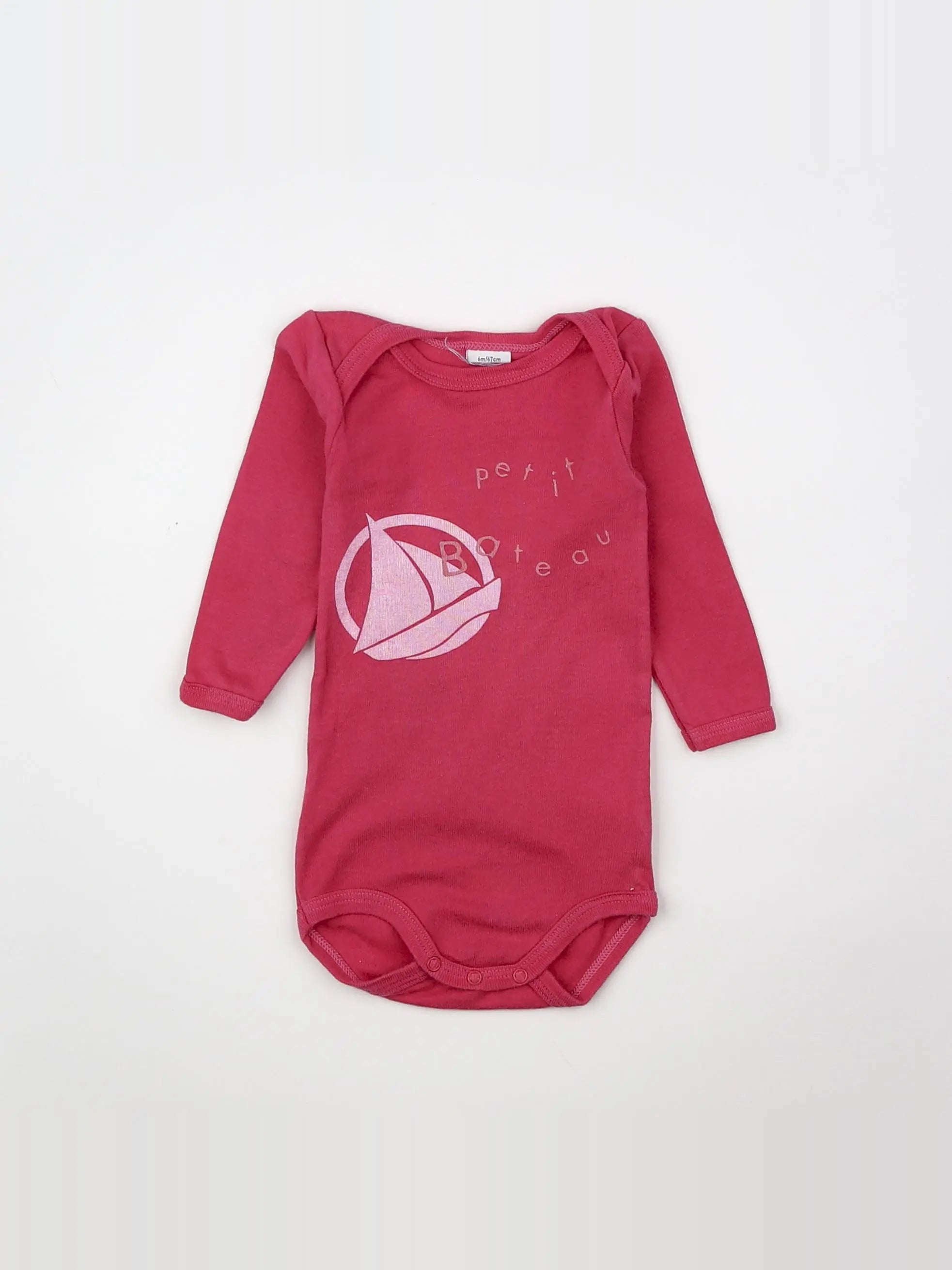 Petit Bateau - body rose - 6 mois
