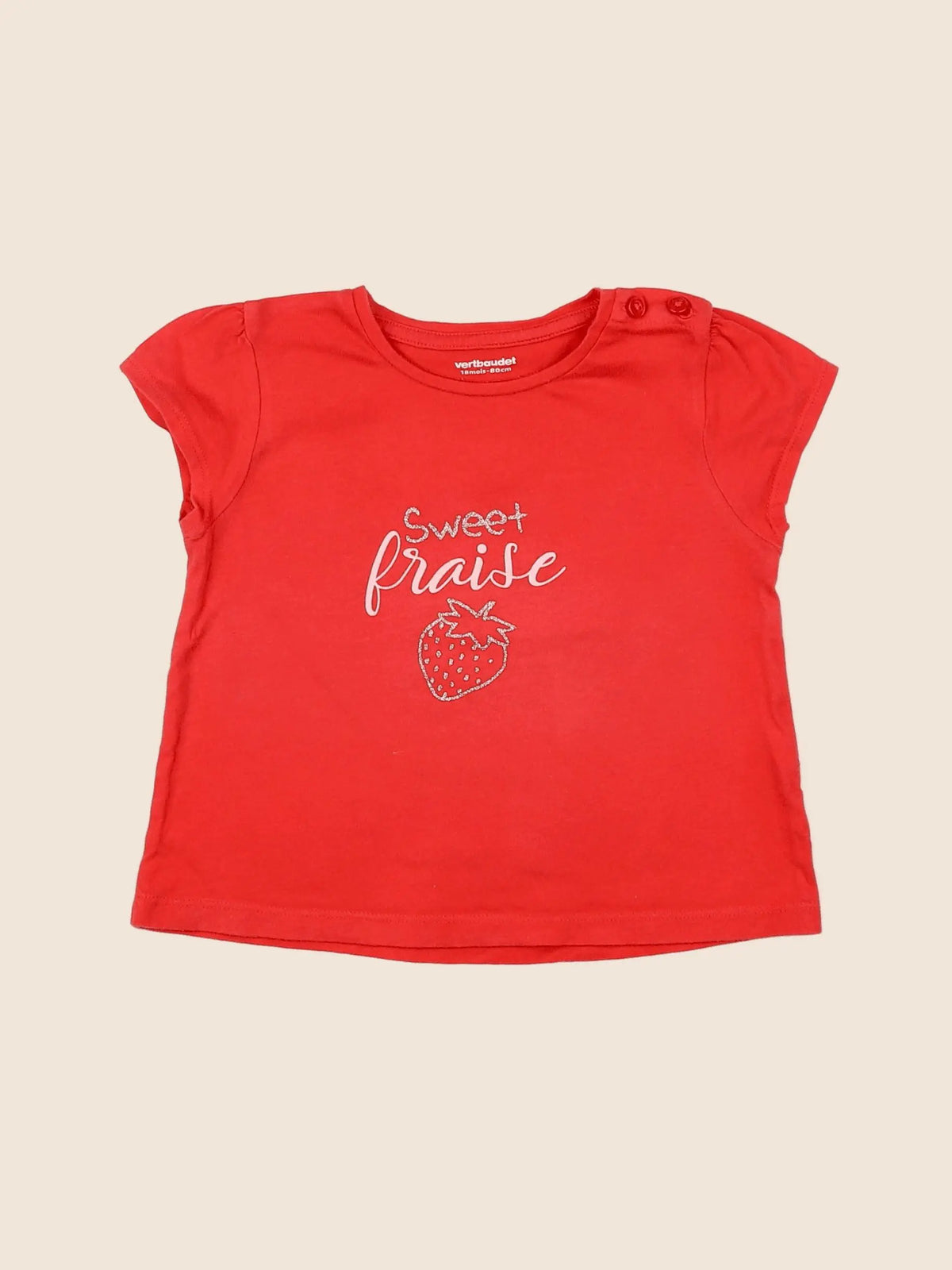 Vertbaudet - tee-shirt rose - 18 mois