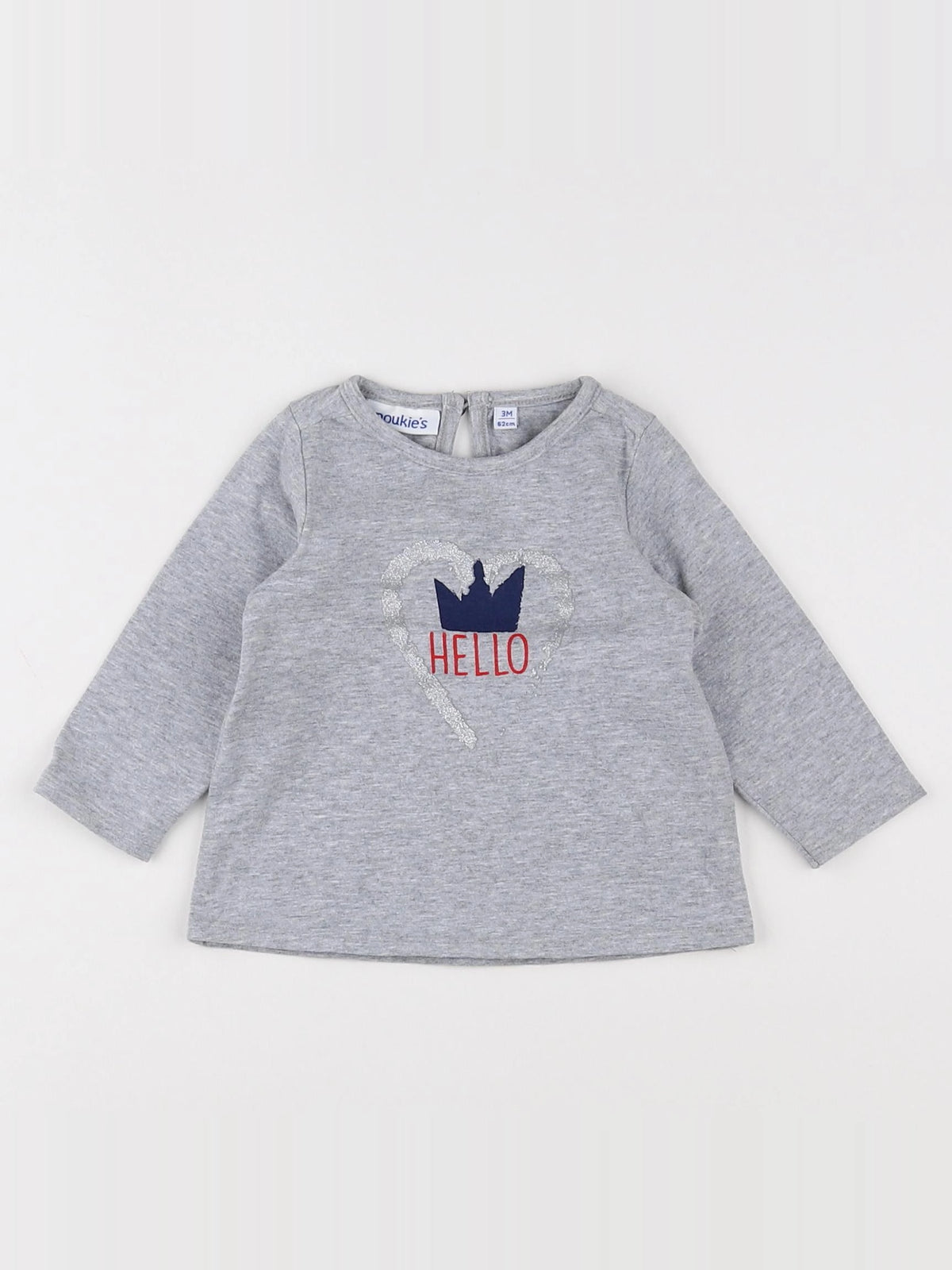 Noukie's - tee-shirt gris, bleu - 3 mois