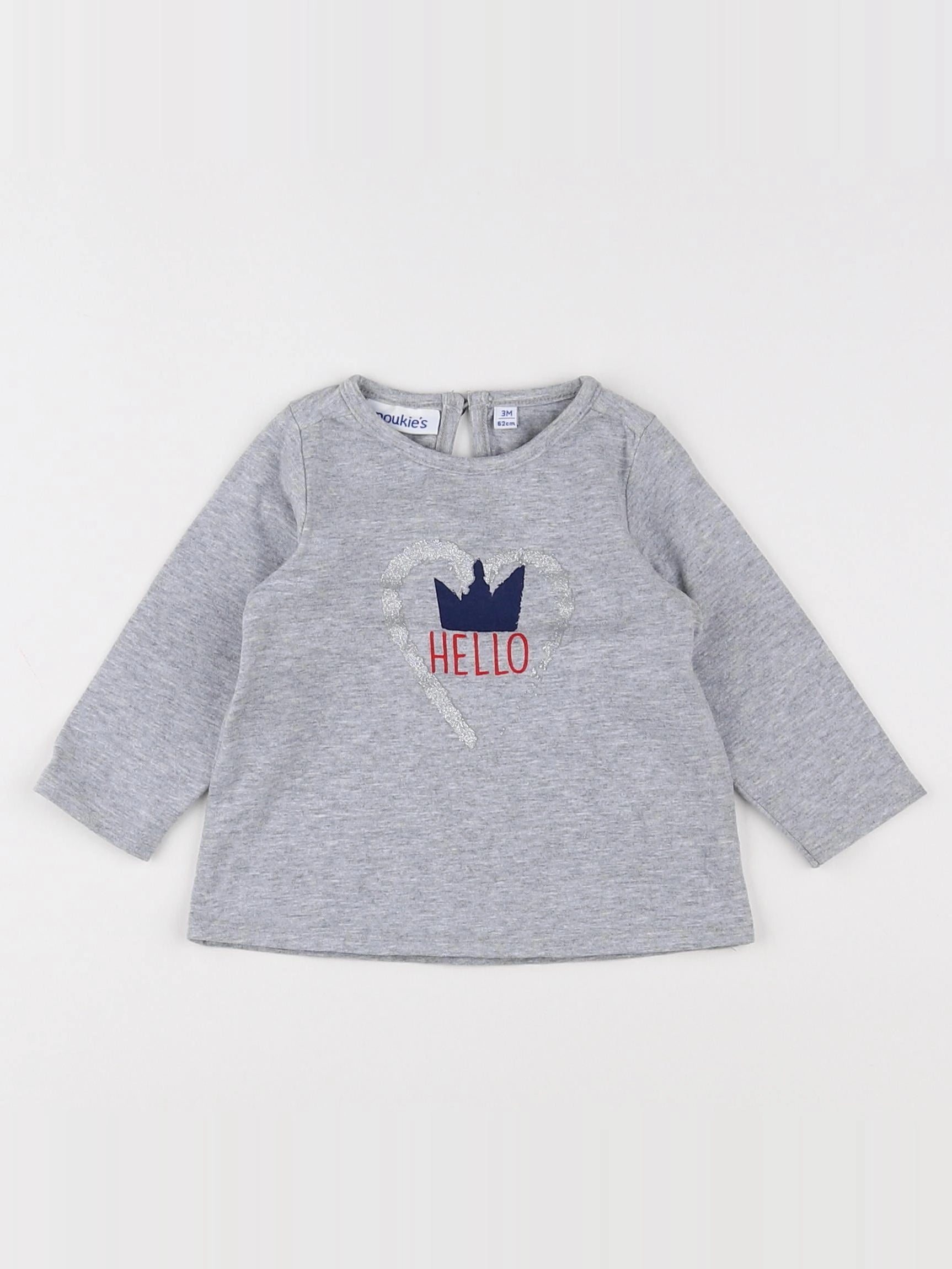 Noukie's - tee-shirt gris, bleu - 3 mois