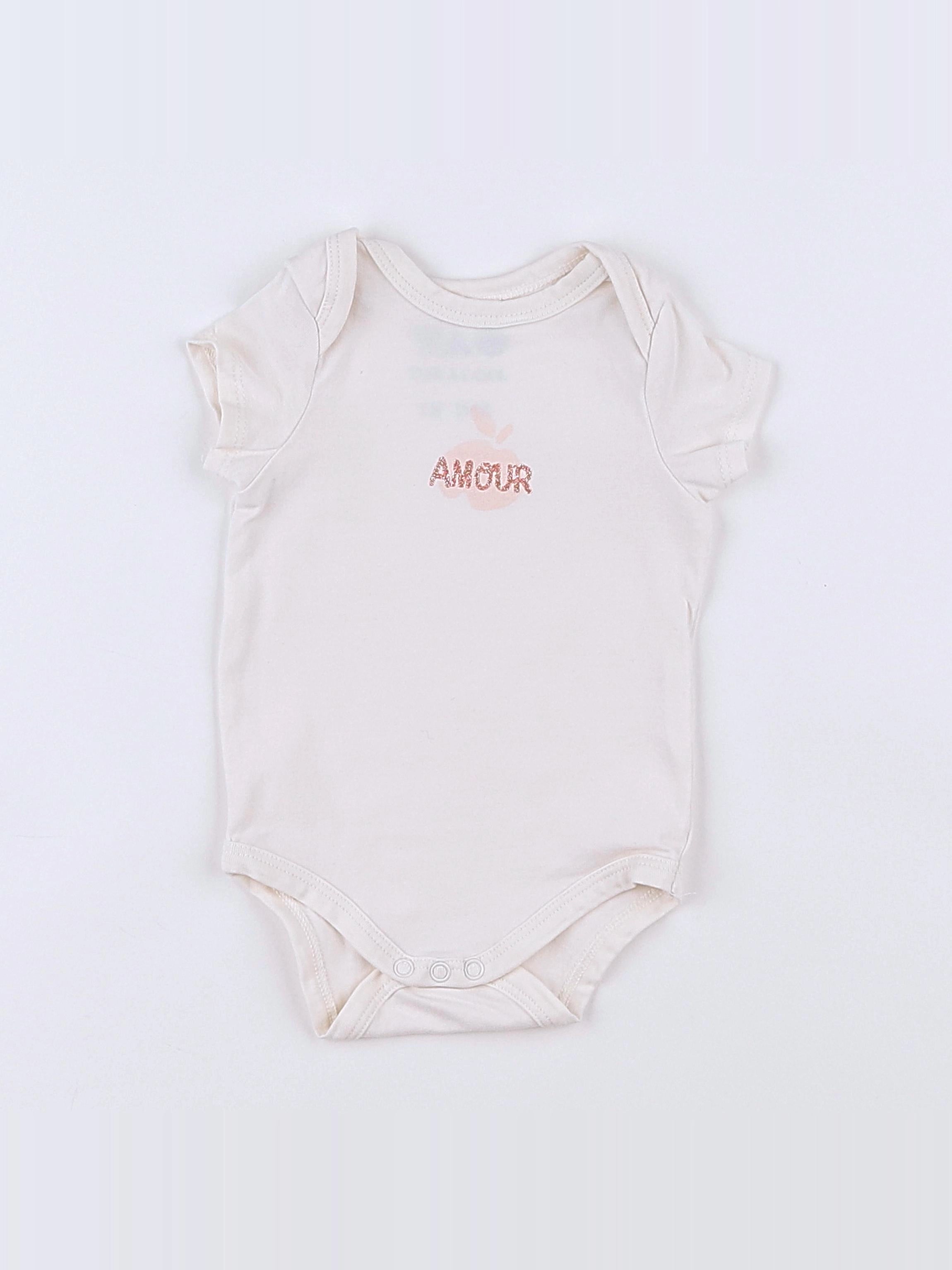 Tape à l'oeil - body rose, blanc - 3 mois