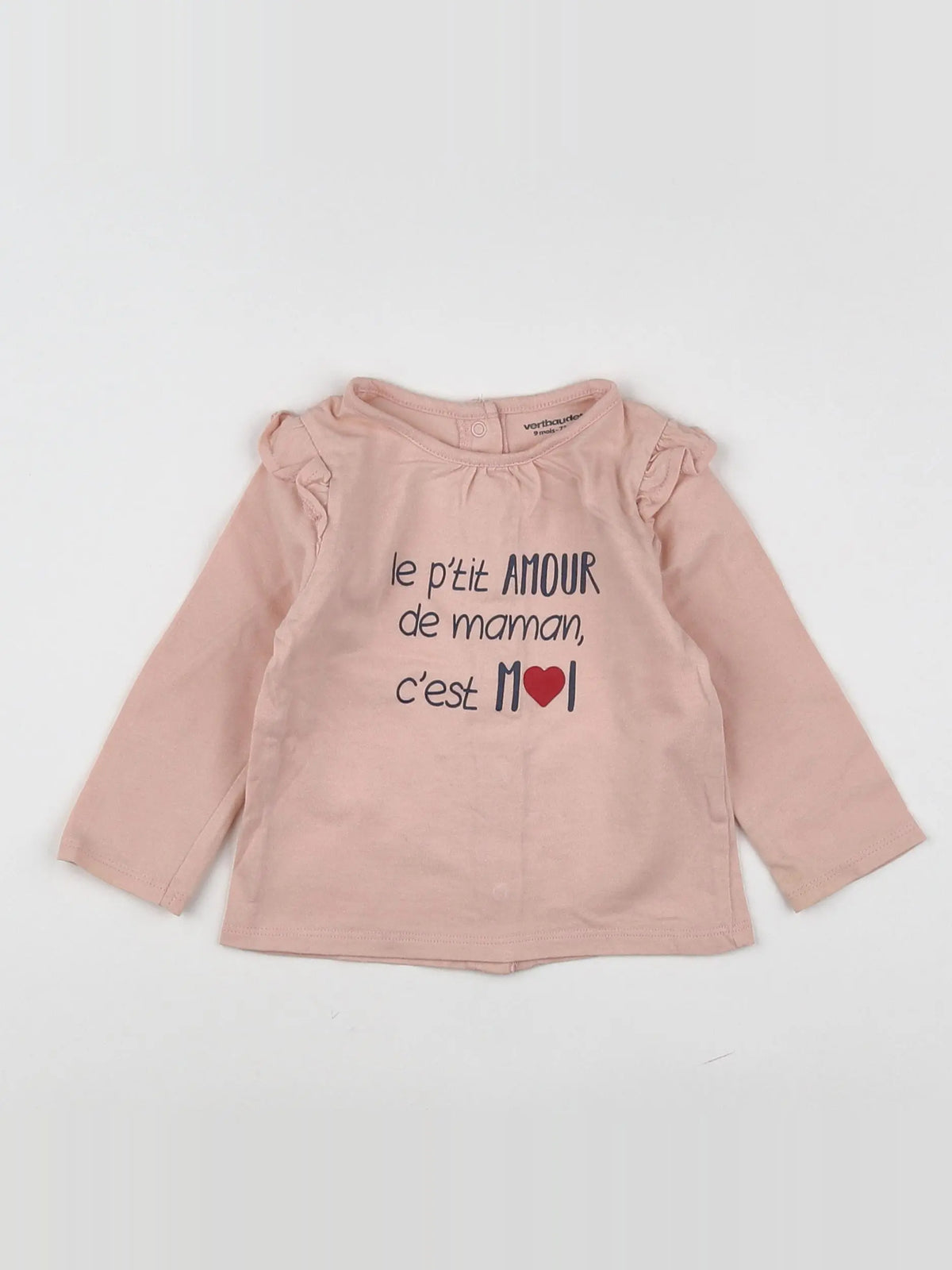 Vertbaudet - tee-shirt rose - 9 mois