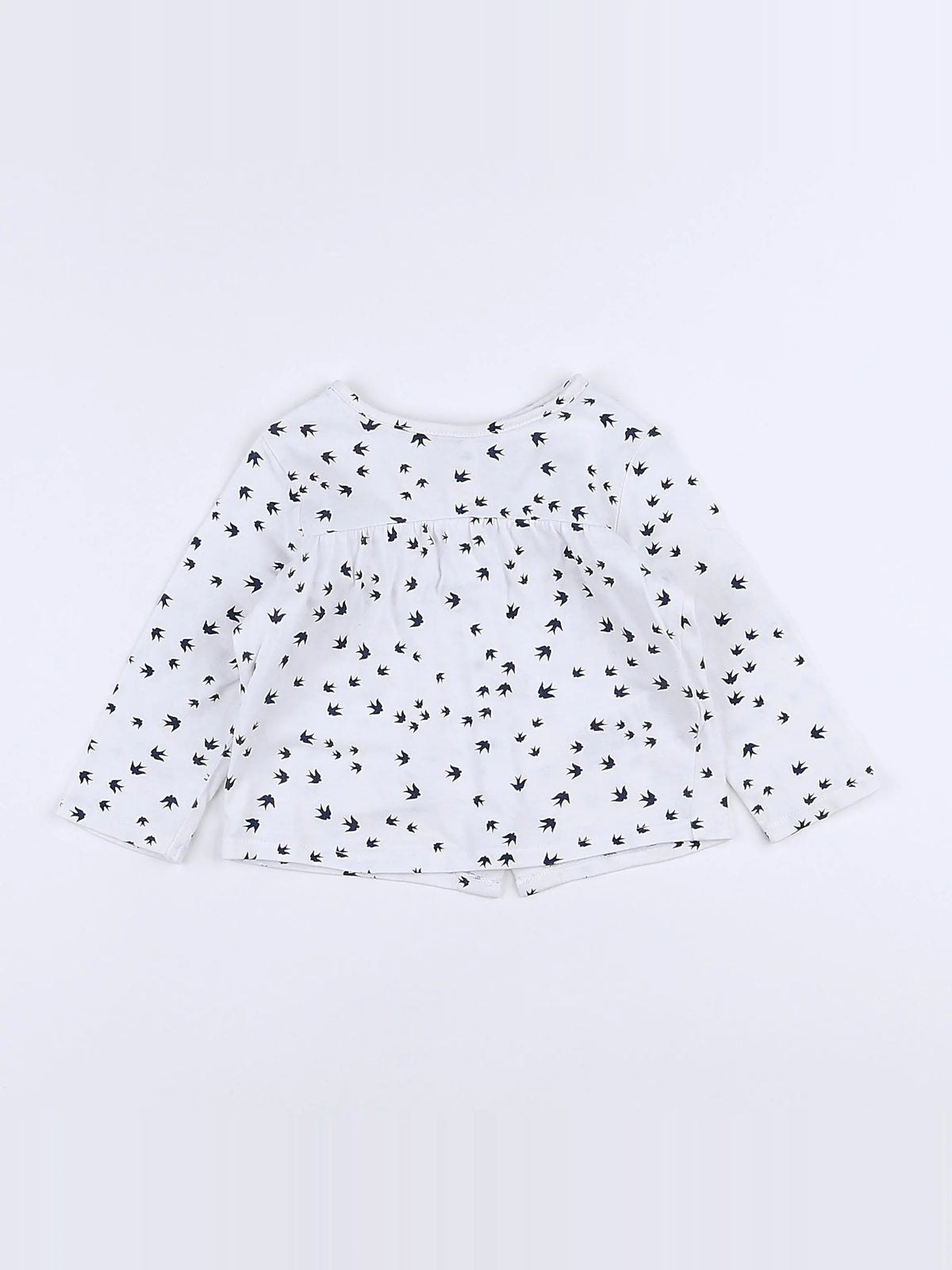 Vertbaudet - tee-shirt blanc, bleu - 9 mois