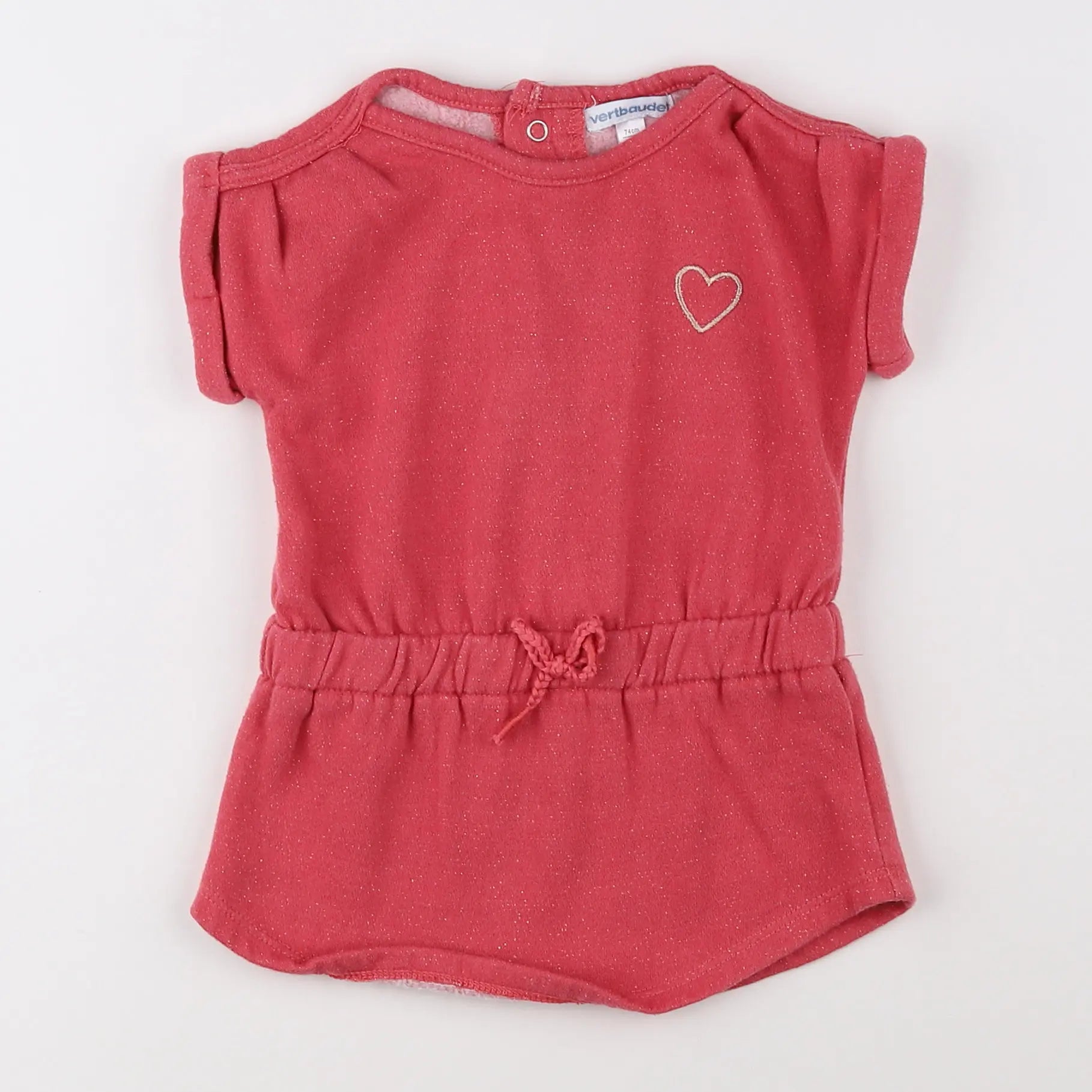 Vertbaudet - robe rose, or - 12 mois
