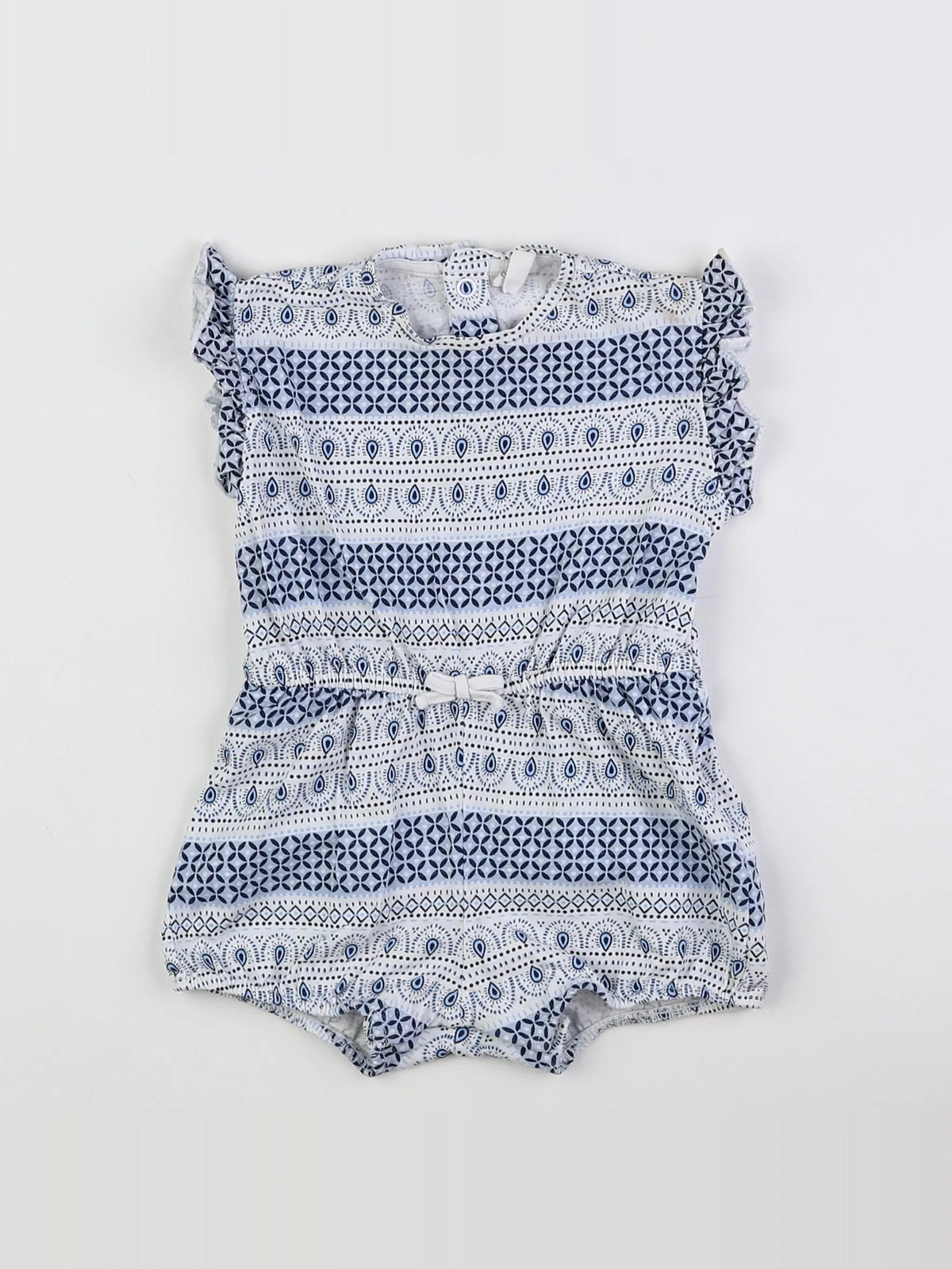 H&M - combinaison bleu, blanc - 3/6 mois