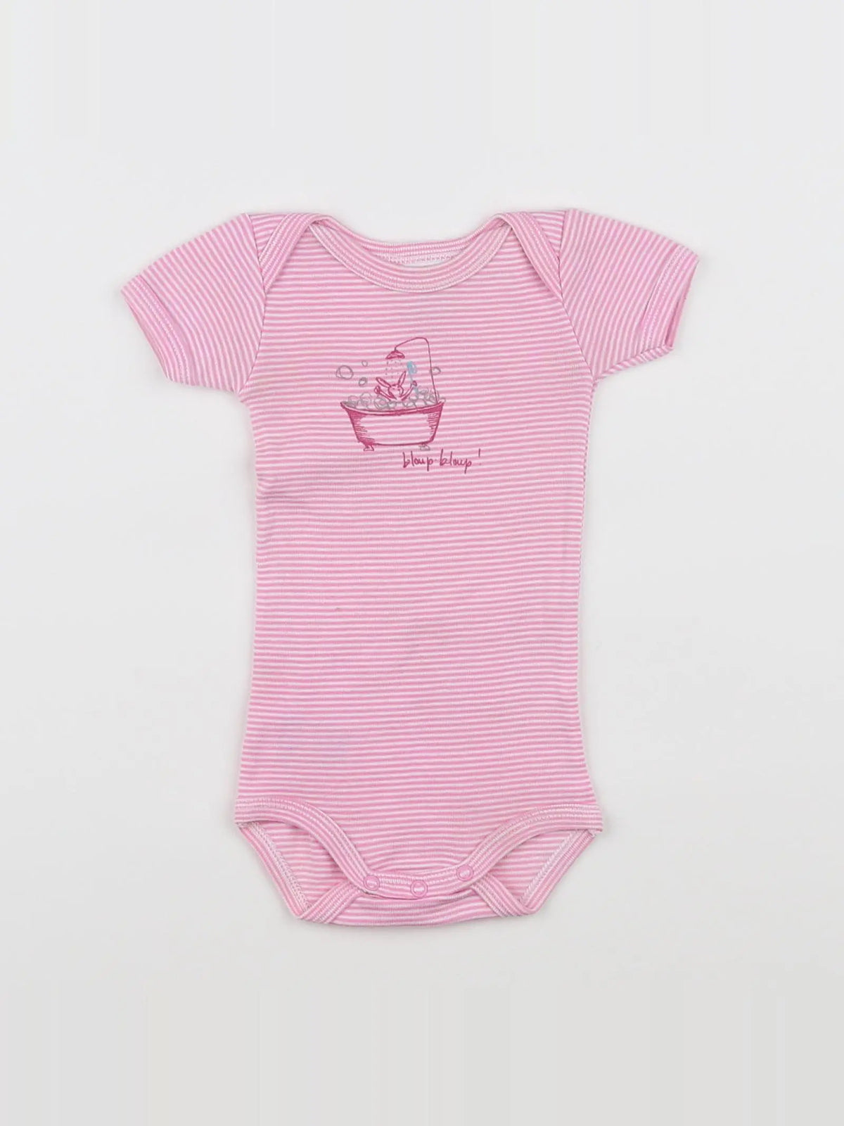 Petit Bateau - body rose, blanc - 3 mois