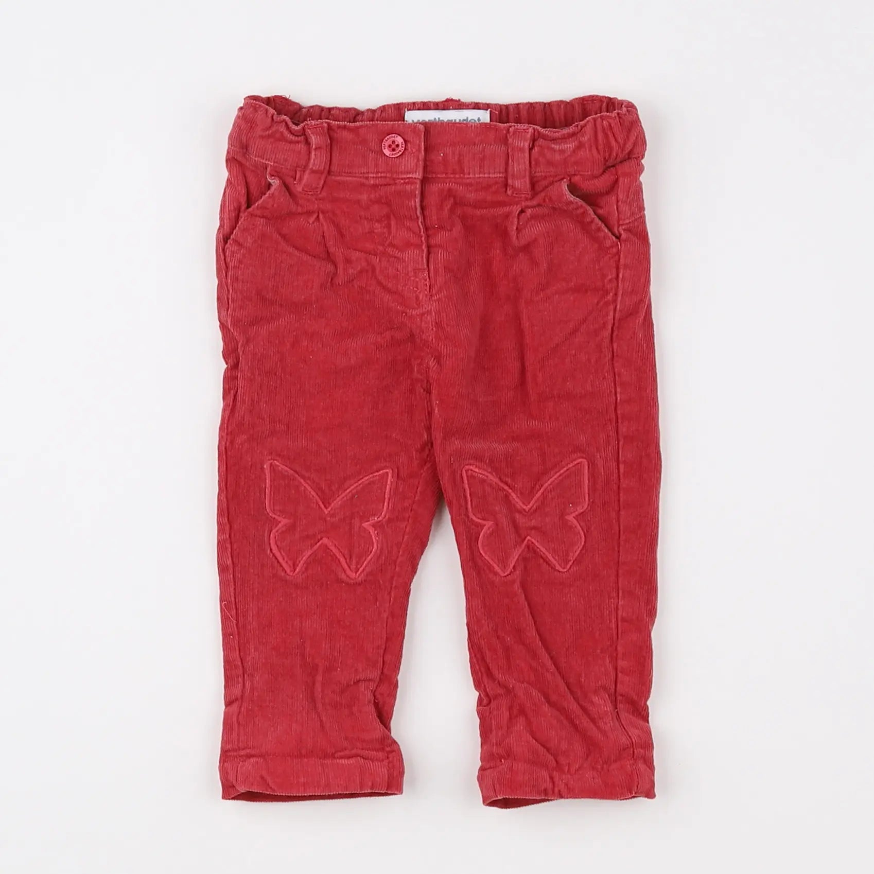 Vertbaudet - pantalon rouge - 3 mois