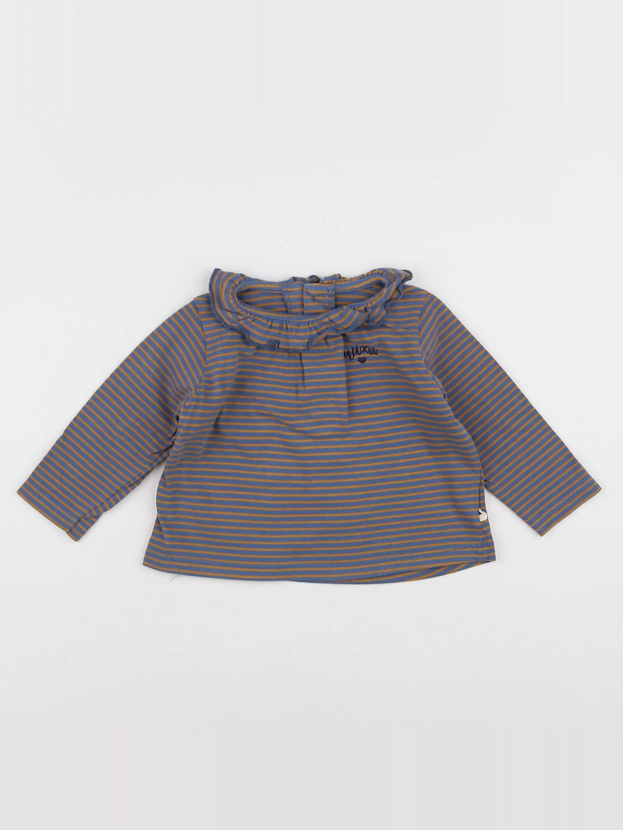 Arsène et les pipelettes - tee-shirt bleu, marron - 12 mois