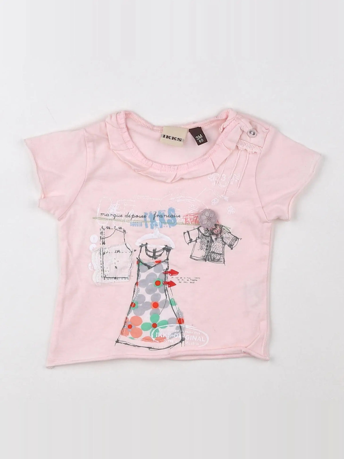 IKKS - tee-shirt rose - 3 mois