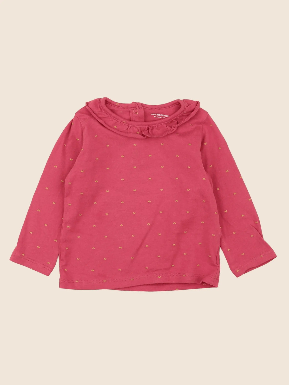 Vertbaudet - tee-shirt rose - 12 mois