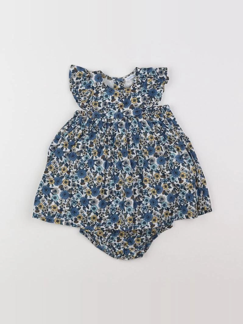 Boutchou - robe bleu, blanc - 3 mois