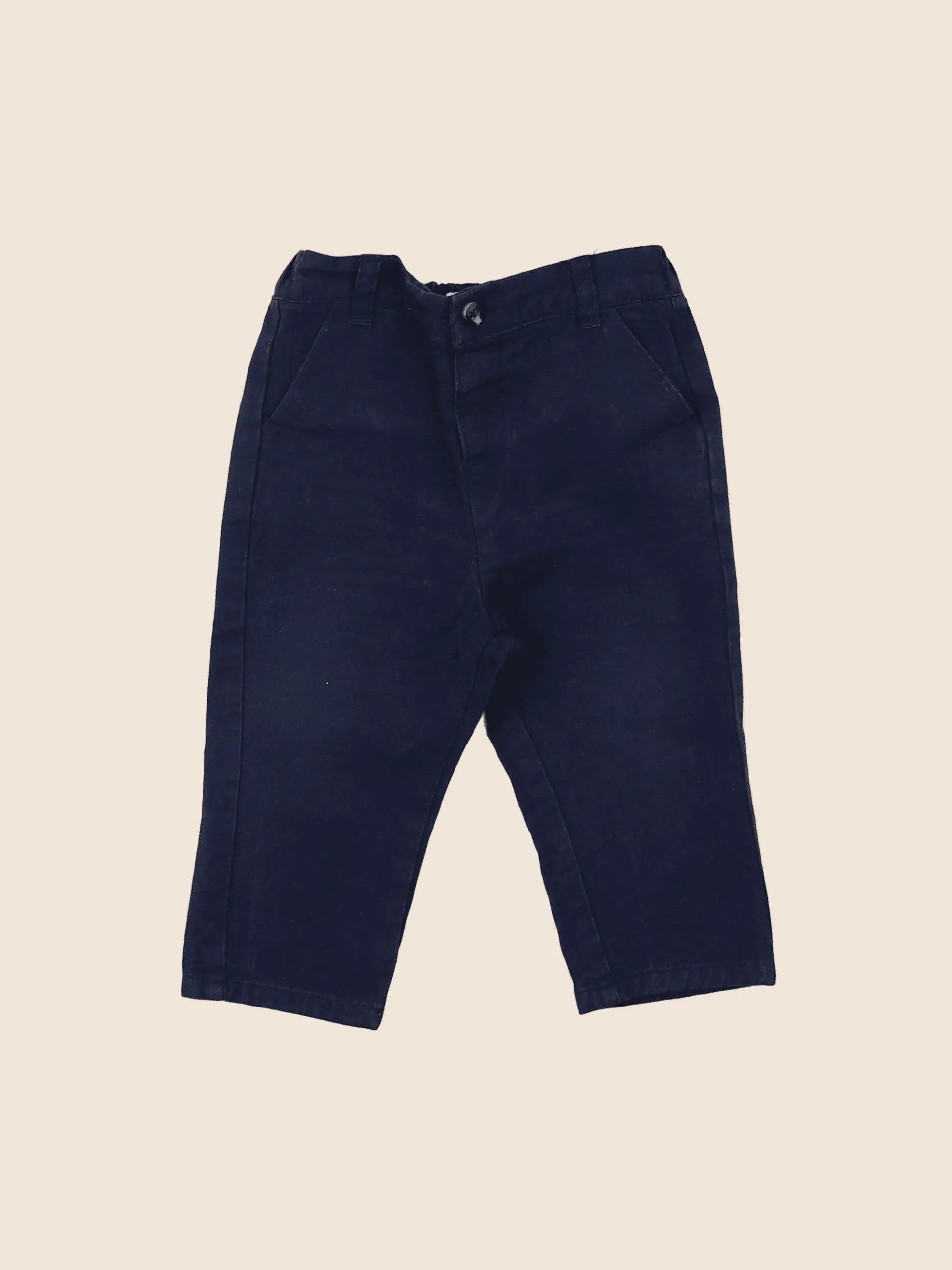 Vertbaudet - pantalon bleu - 12 mois