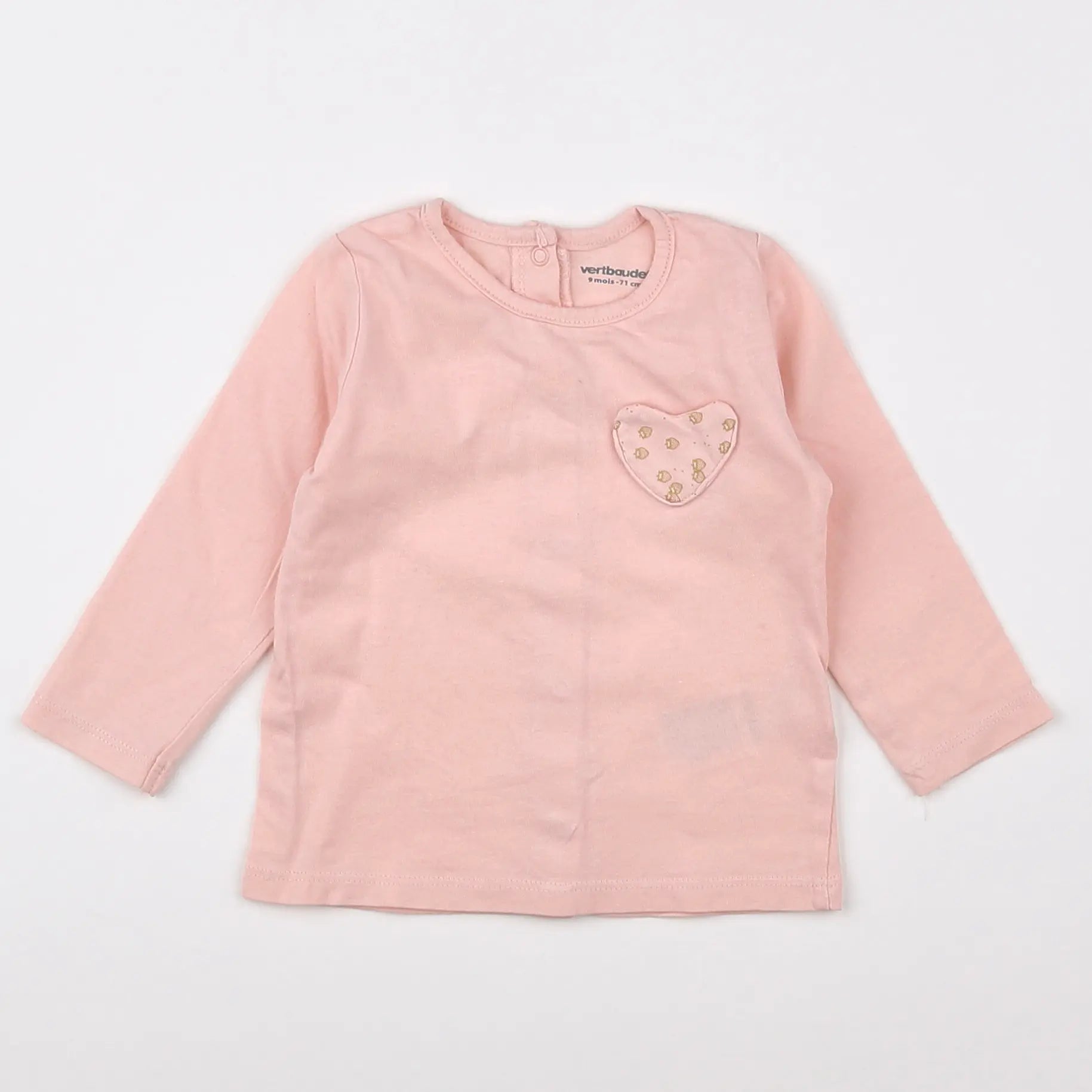 Vertbaudet - tee-shirt rose - 9 mois
