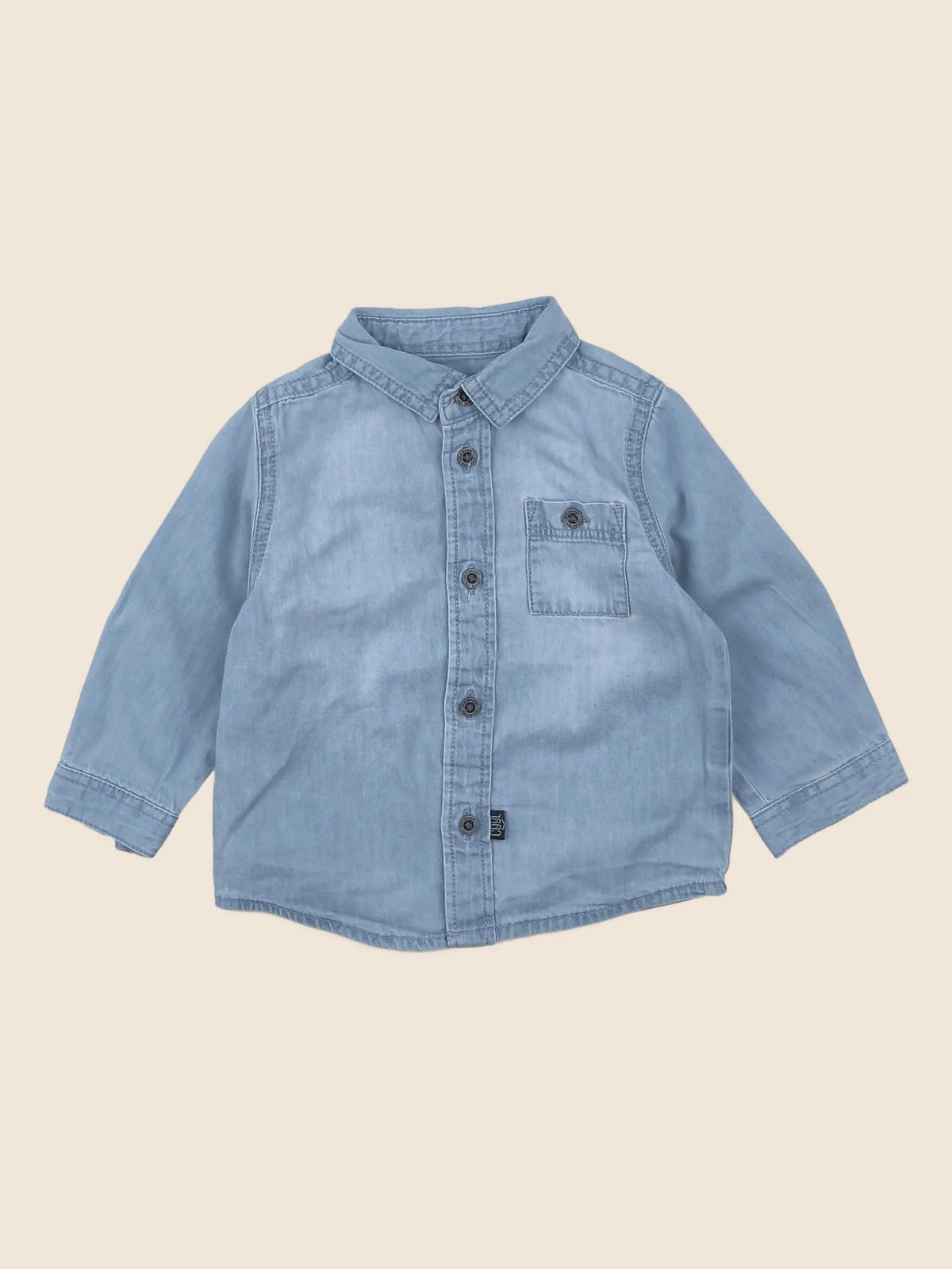 Vertbaudet - chemise bleu - 9 mois